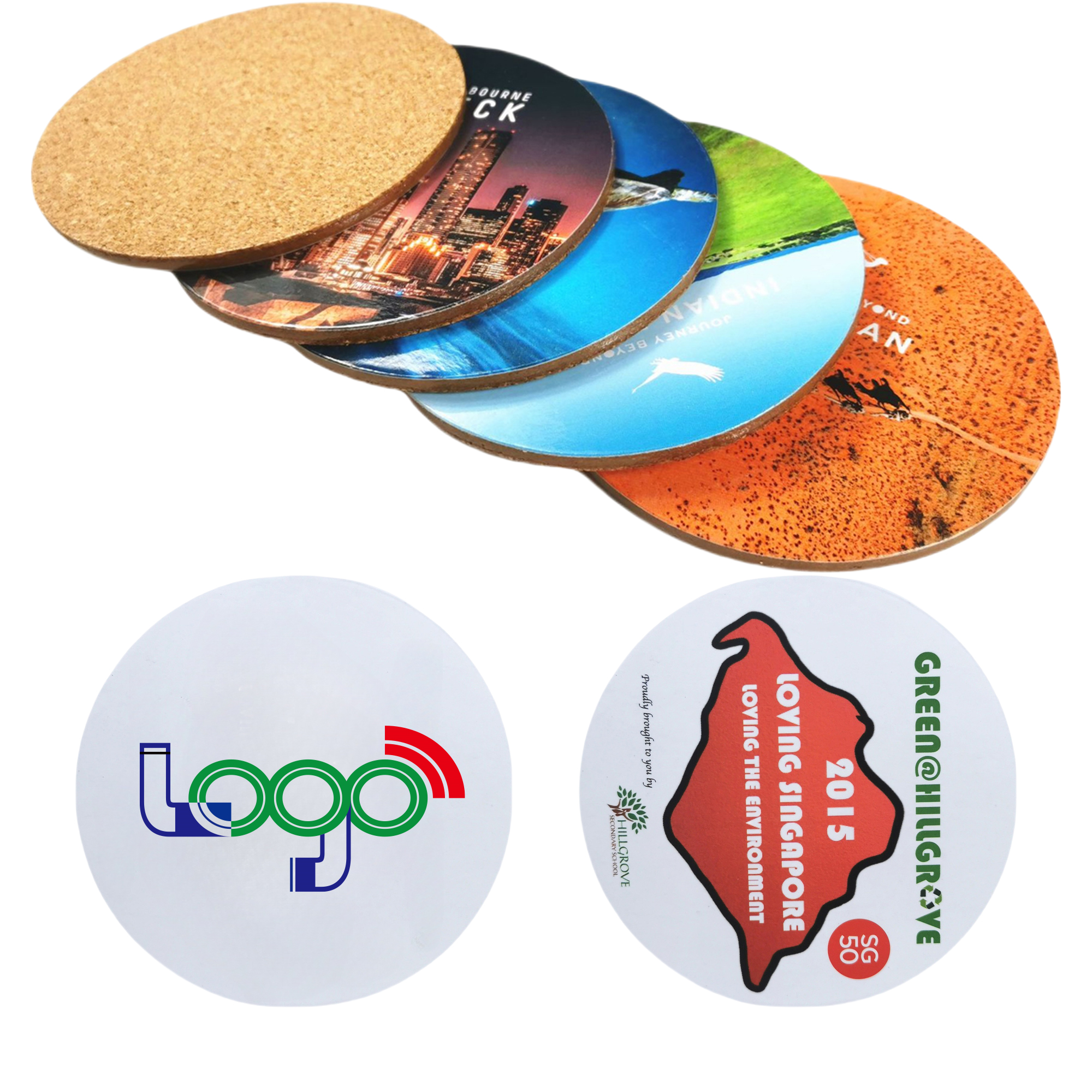 1.5mm White Cardboard Coasters MOQ 250 1