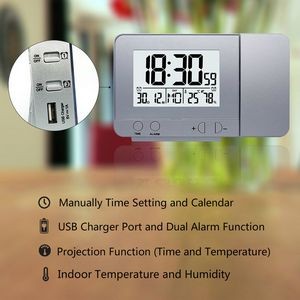 Projection Alarm Clock With Weather Station 6