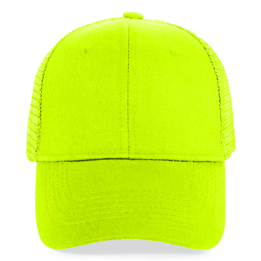 Stock Solid Color Cotton 6-Panel Trucker Cap 5