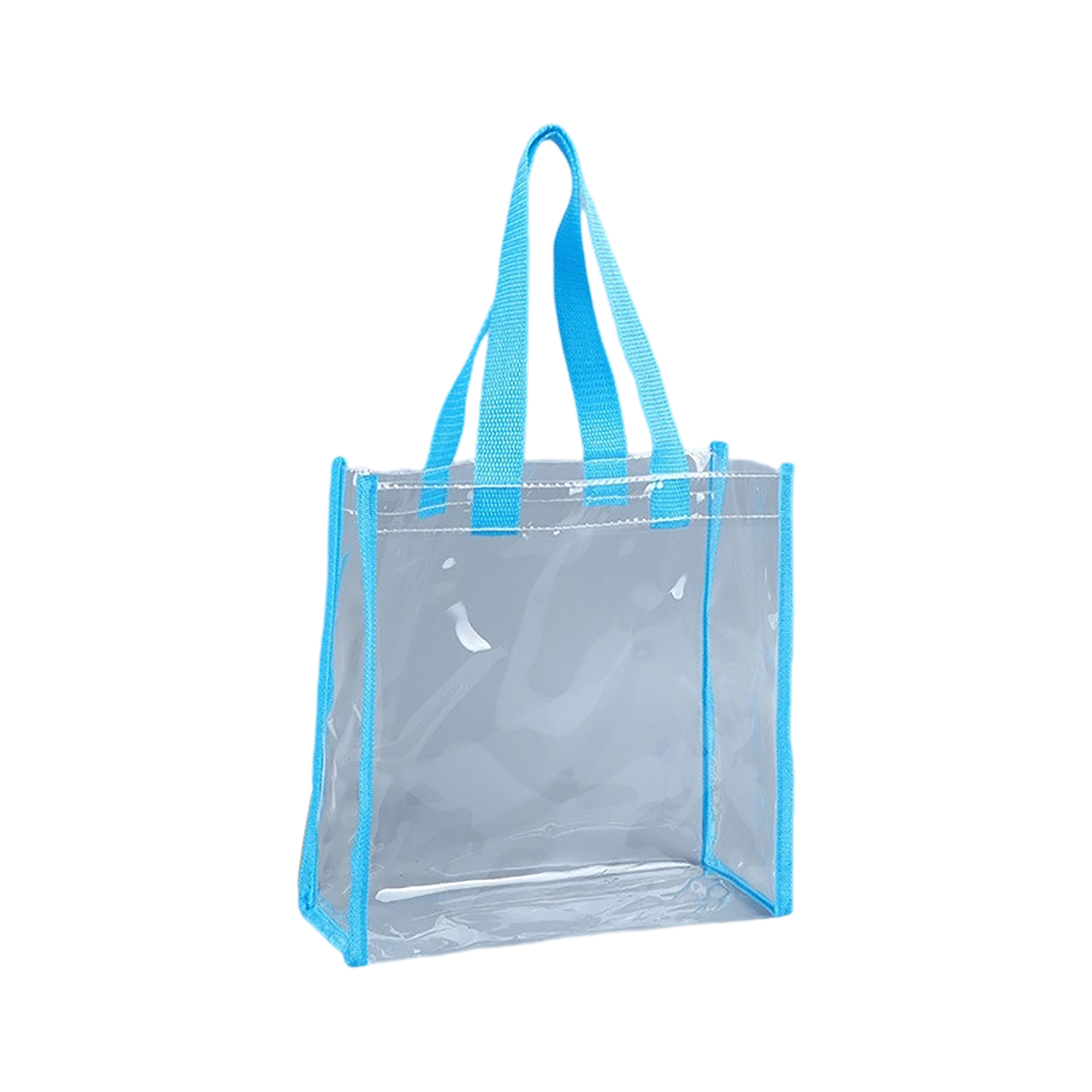 Vinyl Clear Tote Bag With Colored Shoulder Straps 4