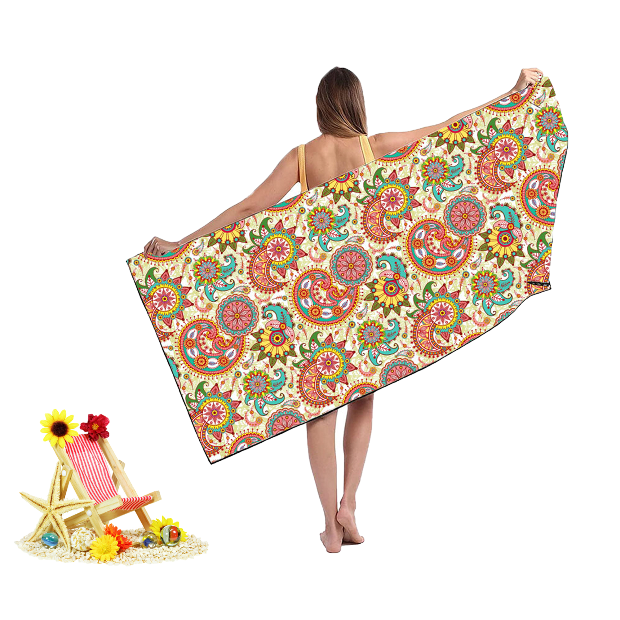 30" X 60" Full Color Microfiber Beach Towel MOQ50 2