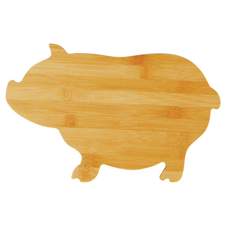 13 3/4" x 8 3/4" Bamboo Pig Shaped Cutting Board 2