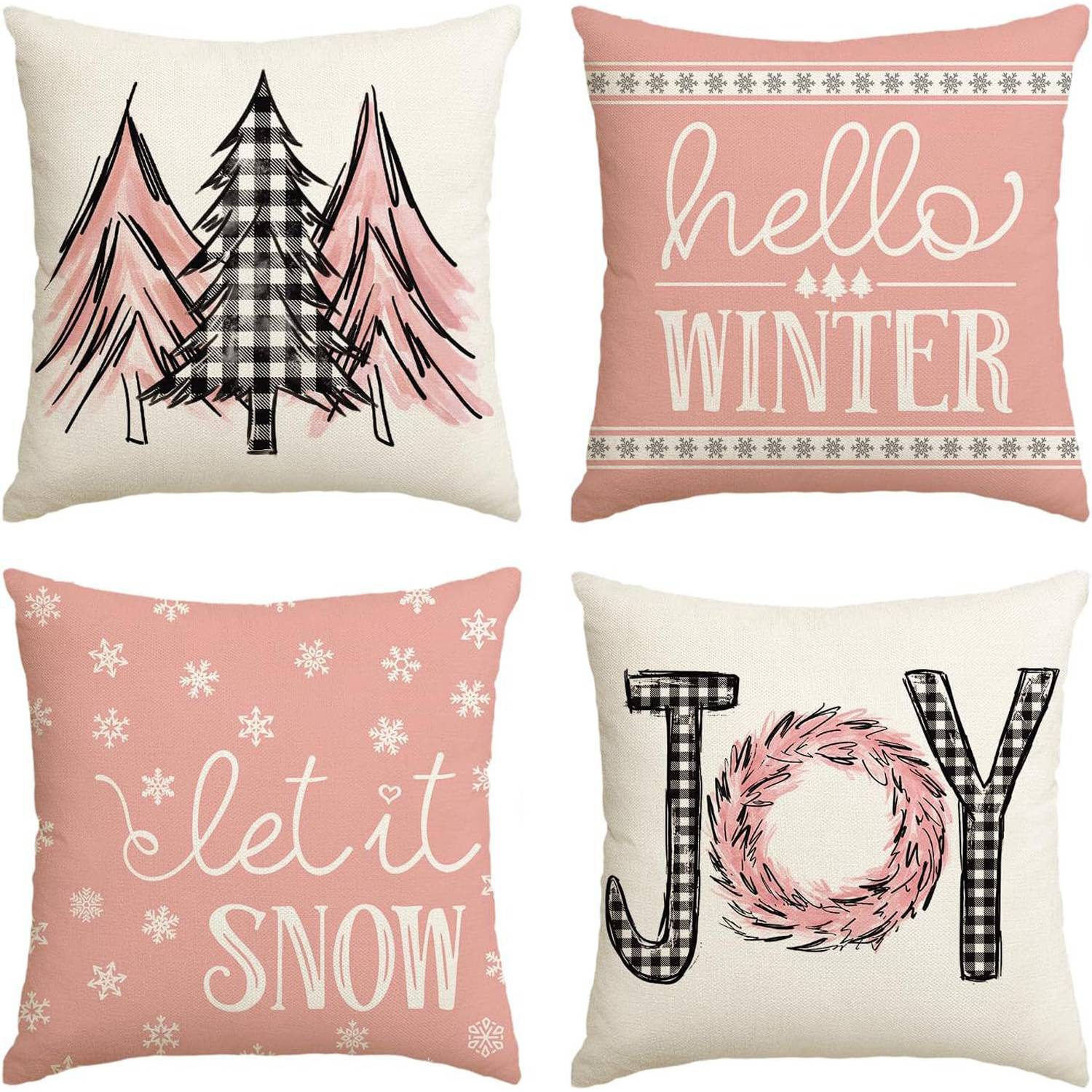 4PCS Christmas Throw Pillows Set 13