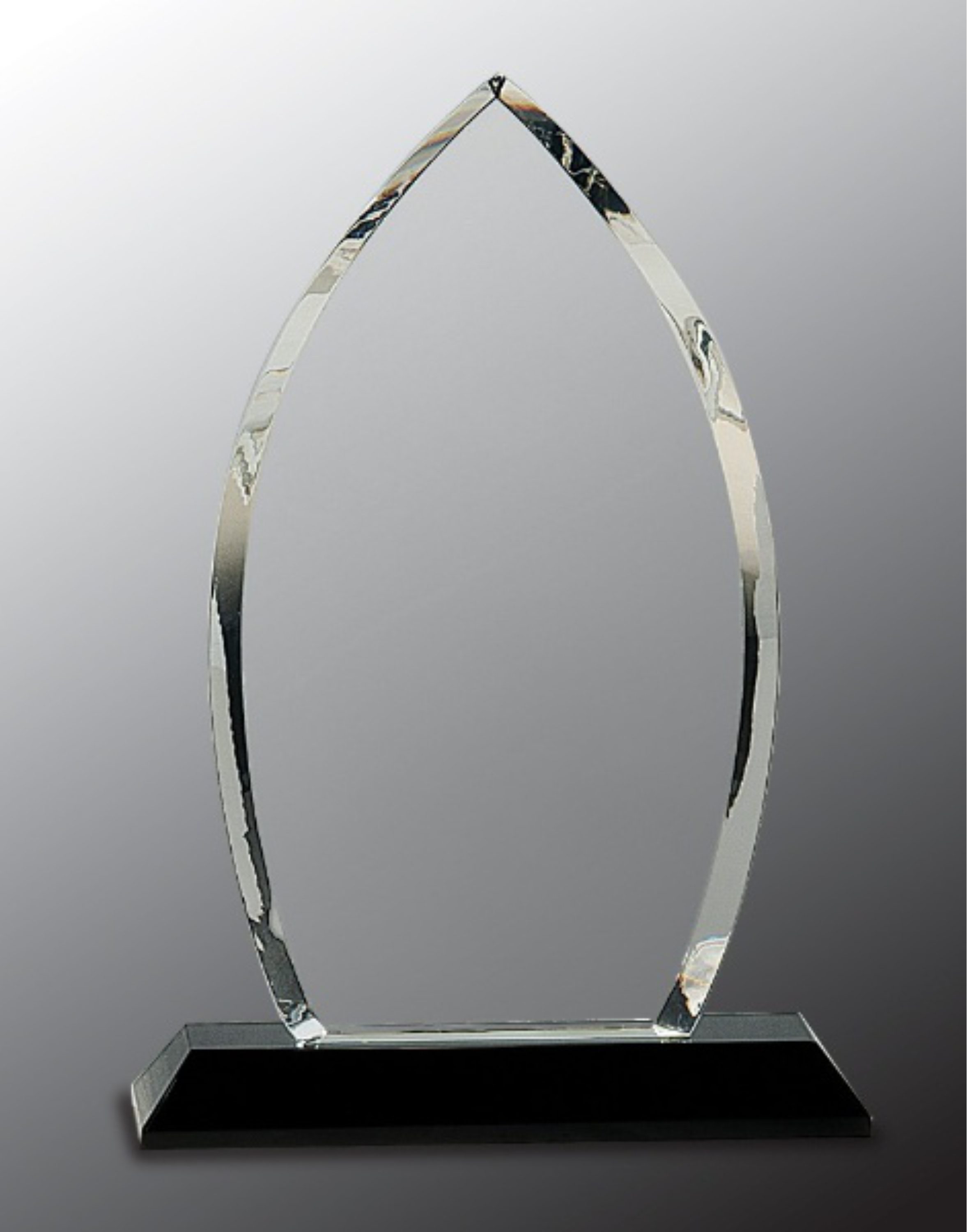 9 1/2" Clear Crystal Oval Award on Black Pedestal Base 2