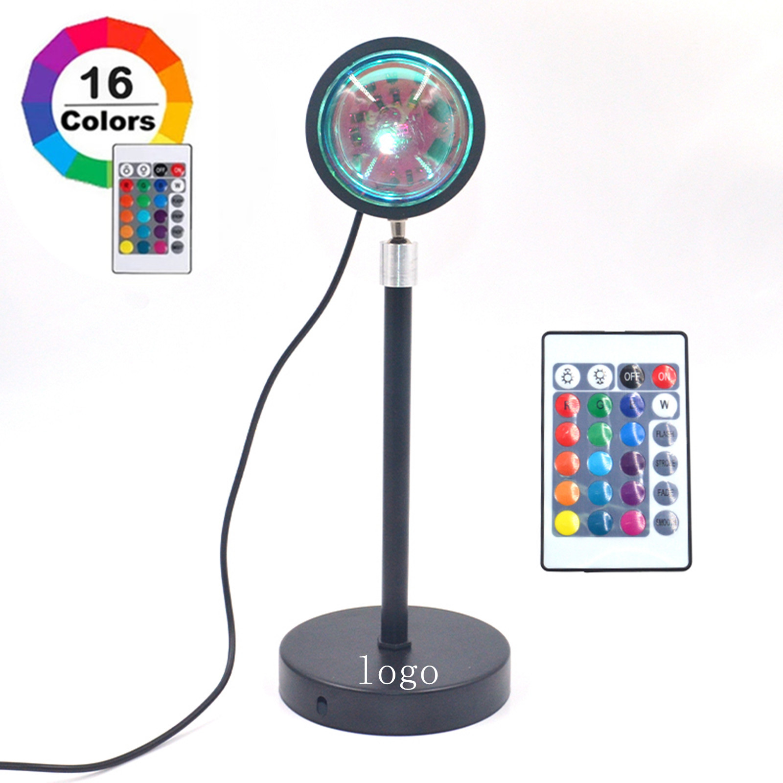 16 color Telecontrol Sunset Rainbow Projection Lamp 1