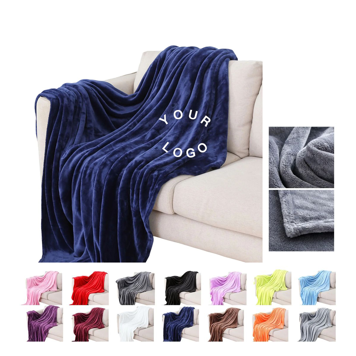 Lightweight Fleece Blanket with Patch Print 17