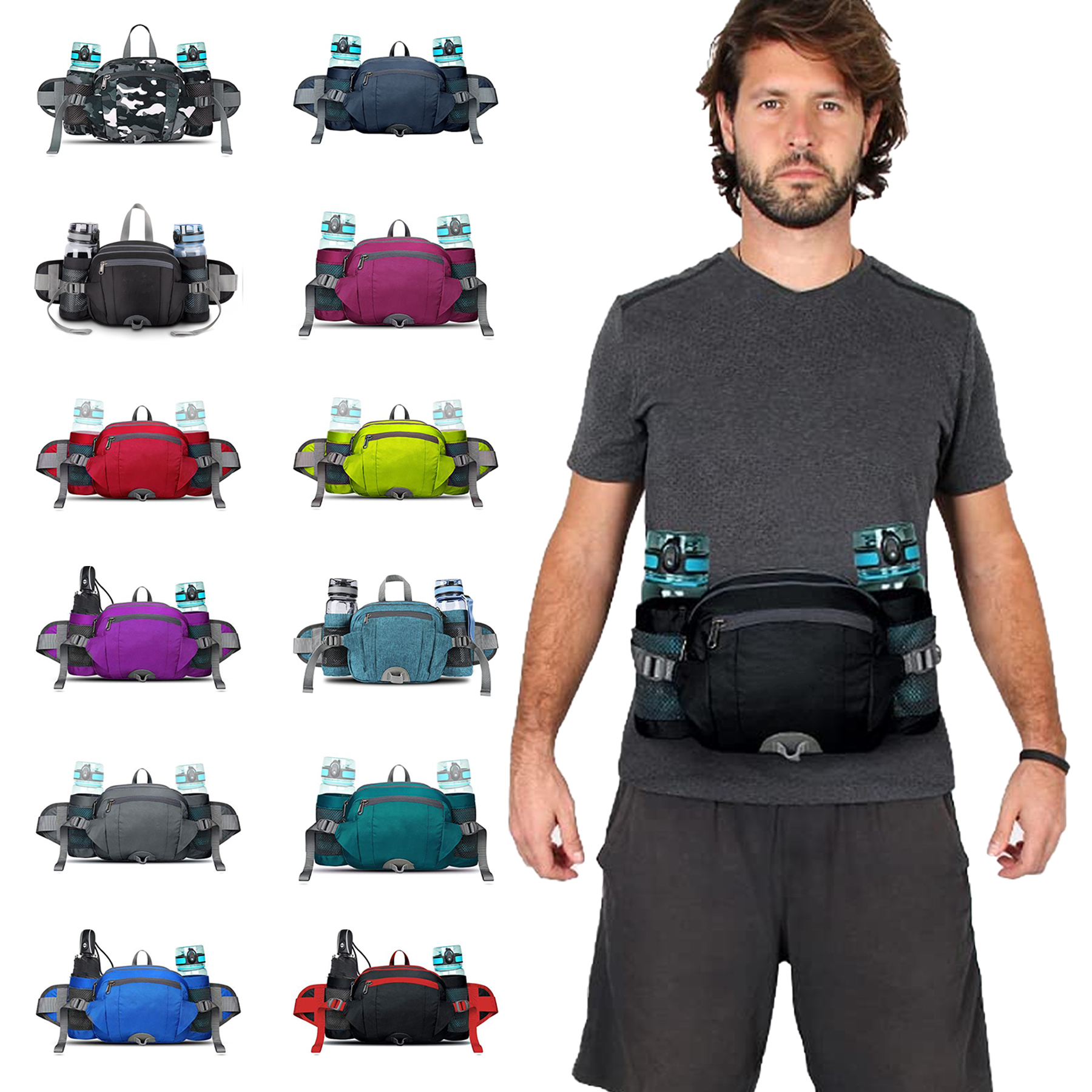 Fanny Pack with 2 Water Bottle Holders 2