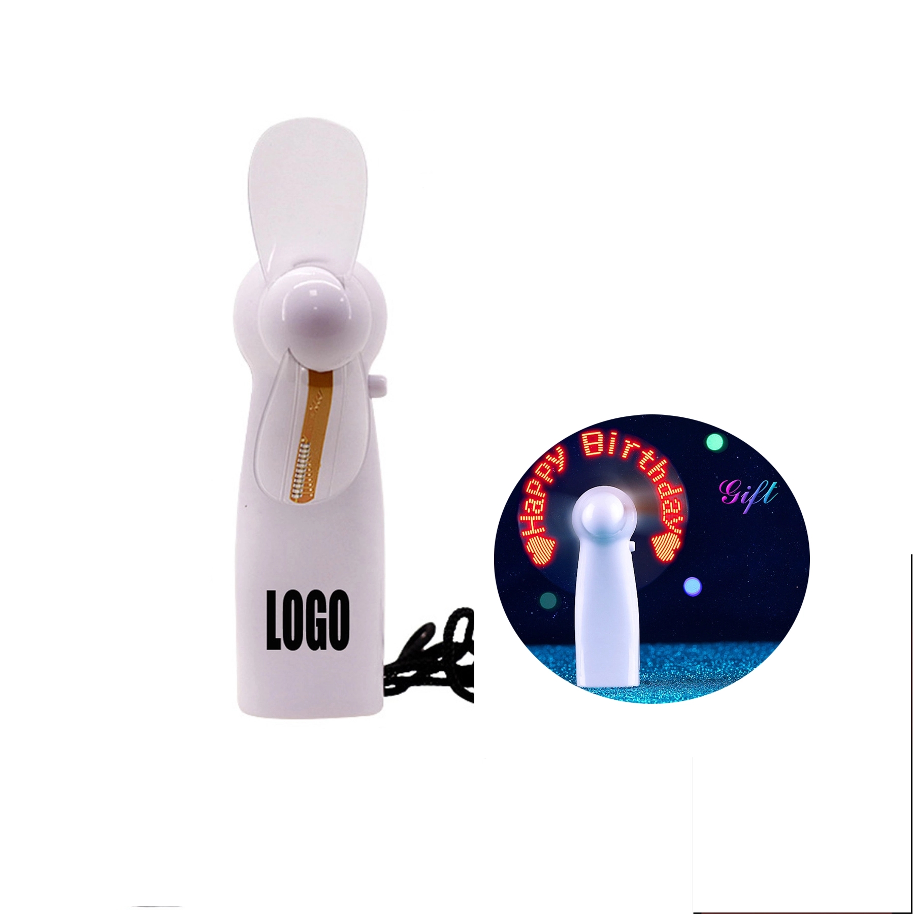 Mini LED Flashing Promotional Fan 2