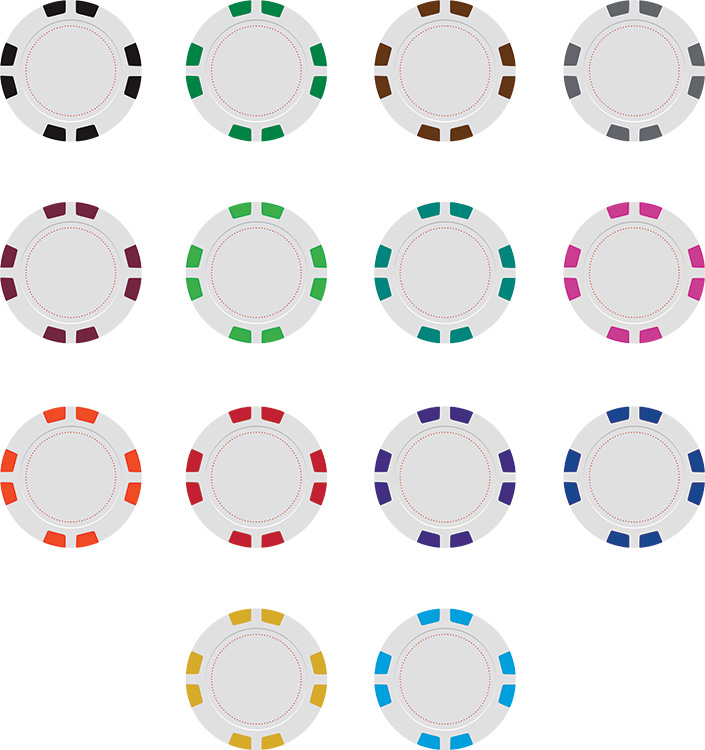 8 Stripe Poker Chip Ball Markers