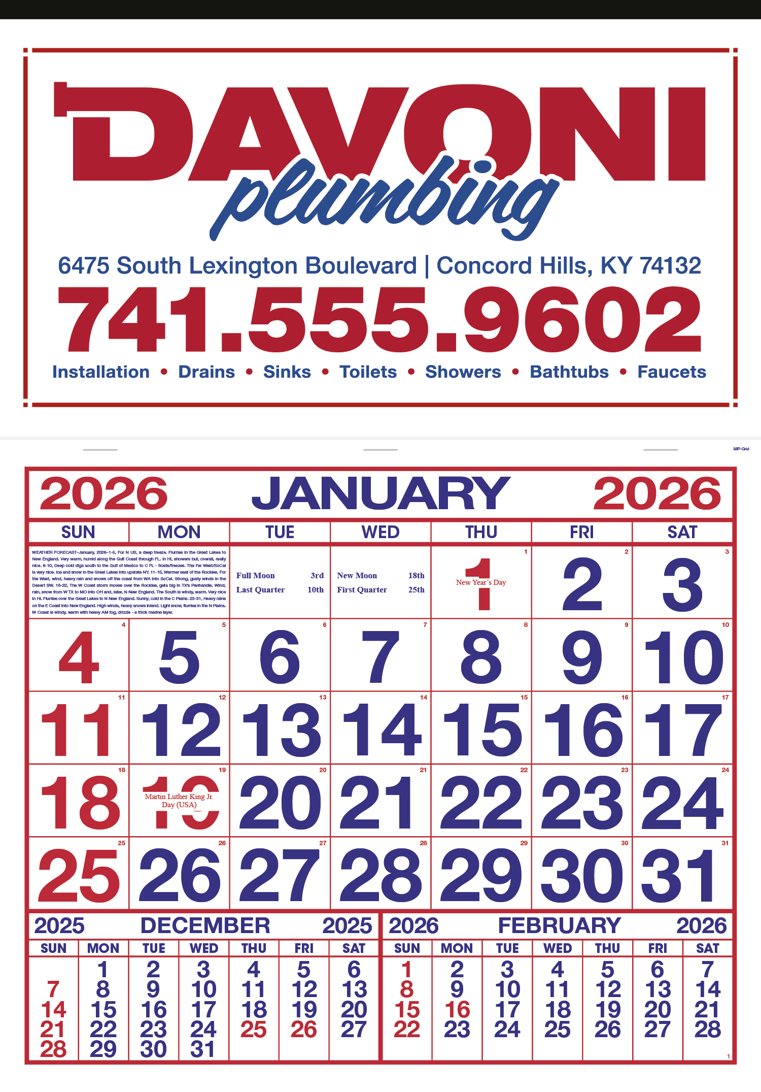 Skinner & Kennedy® Billboard Apron Calendar 4