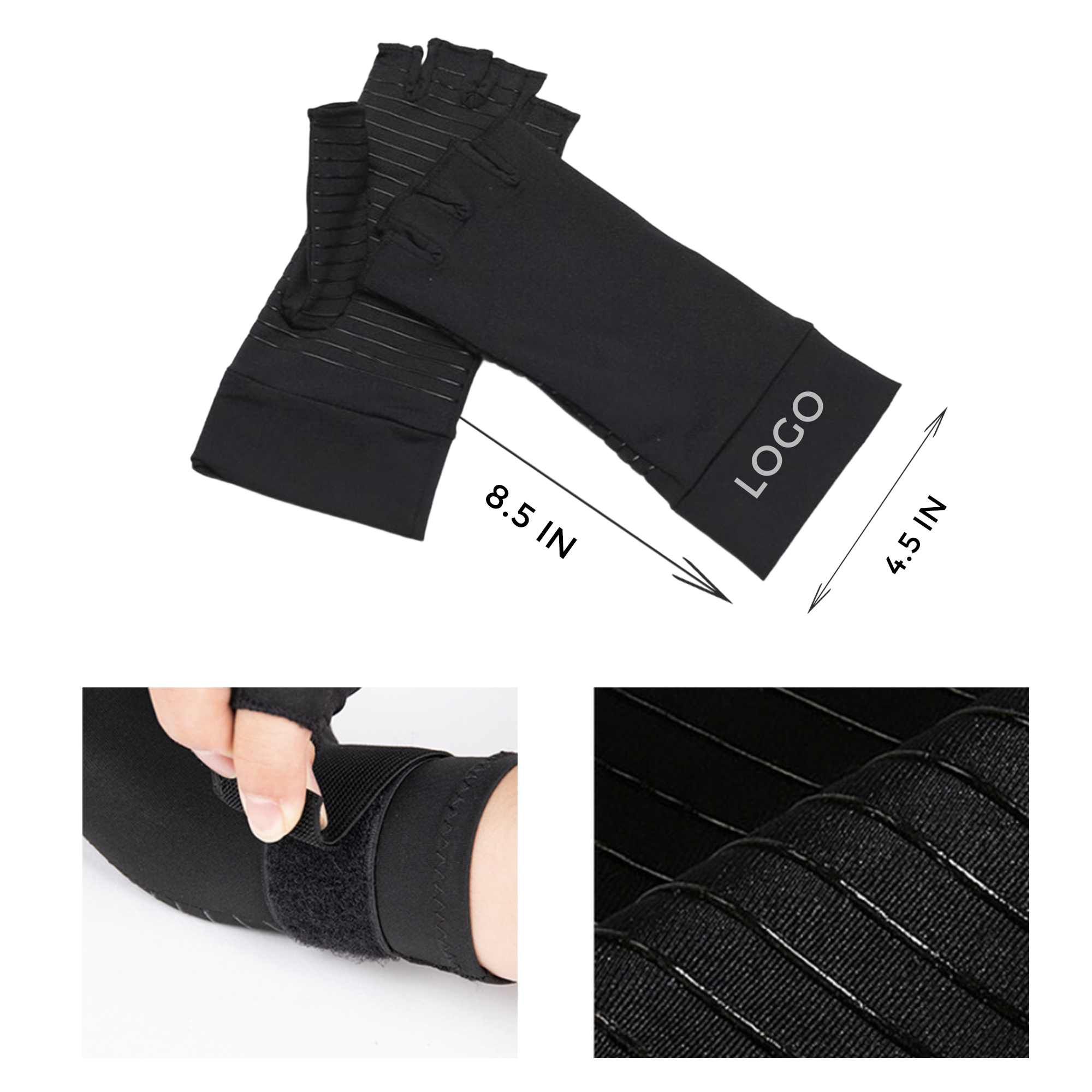 Versatile Copper Fiber Fingerless Gloves 2