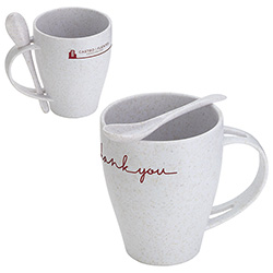 Sip 'N Stir 12 oz Bamboo/Polypropylene Mug with Spoon 6