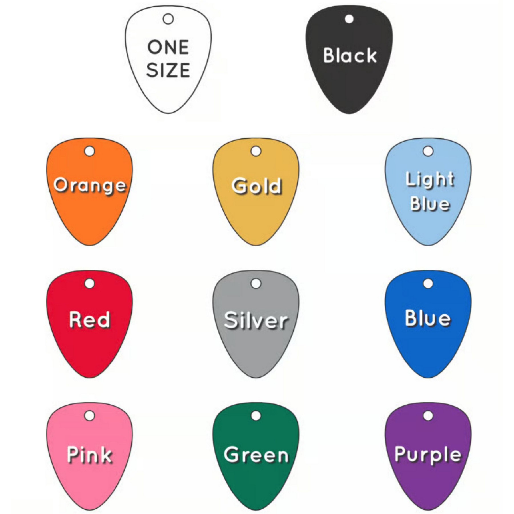 Guitar Picks Aluminum Tag - 100% MADE IN THE USA