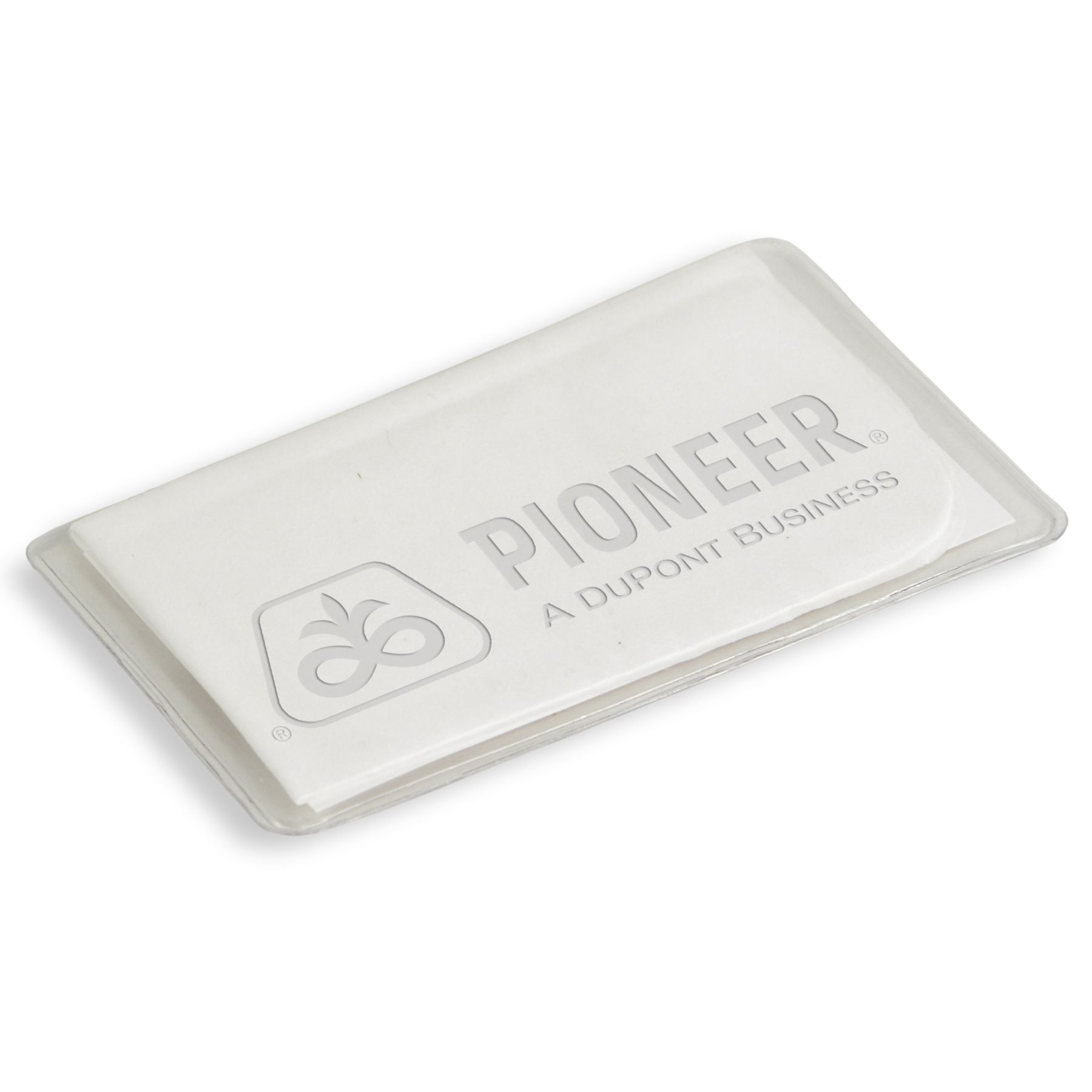 CLOSEOUT! Debossed Microfiber Cloth in Clear Vinyl Pouch 7.5" x 7.5" 1