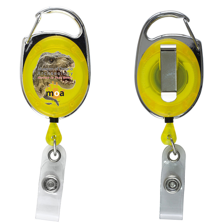 "Oberlin PI" 30" Cord PhotoImage ® Full Color Imprint* Retractable Carabiner Style Badge Reel and Ba 7