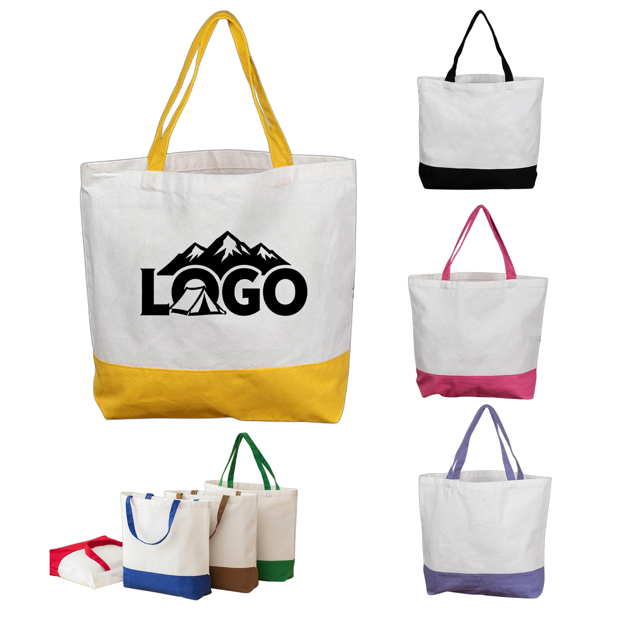 Portable Canvas Shopping Tote Bag, custom tote bag with logo imprint 2