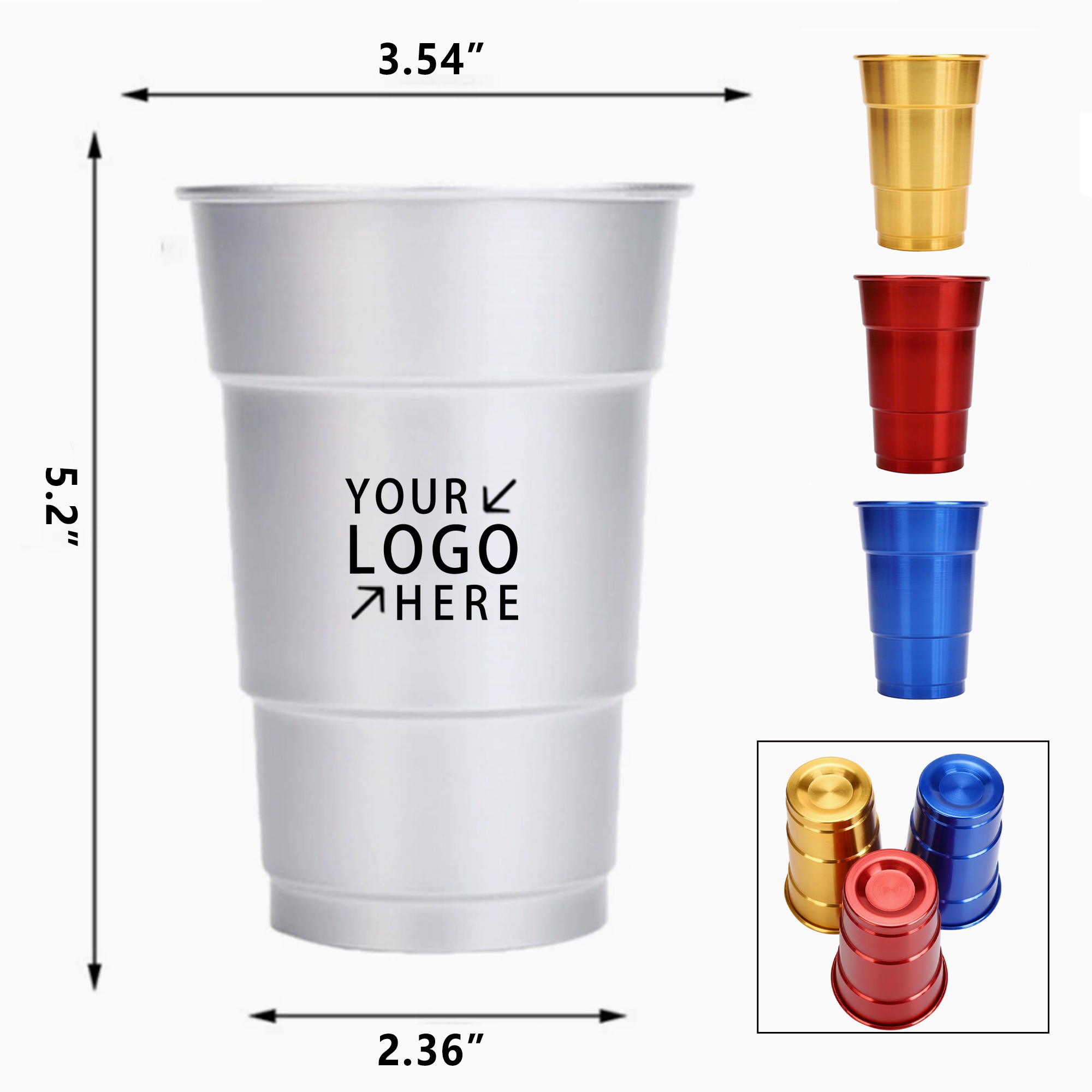Reusable 16oz Aluminum Cup 2