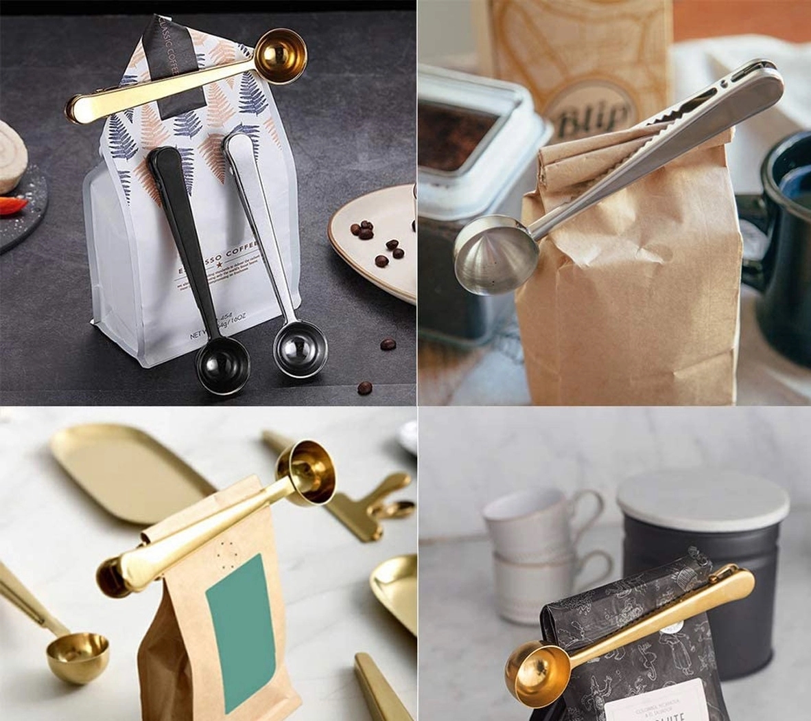 2-in-1 Stainless Steel Coffee Scoop Clip 3