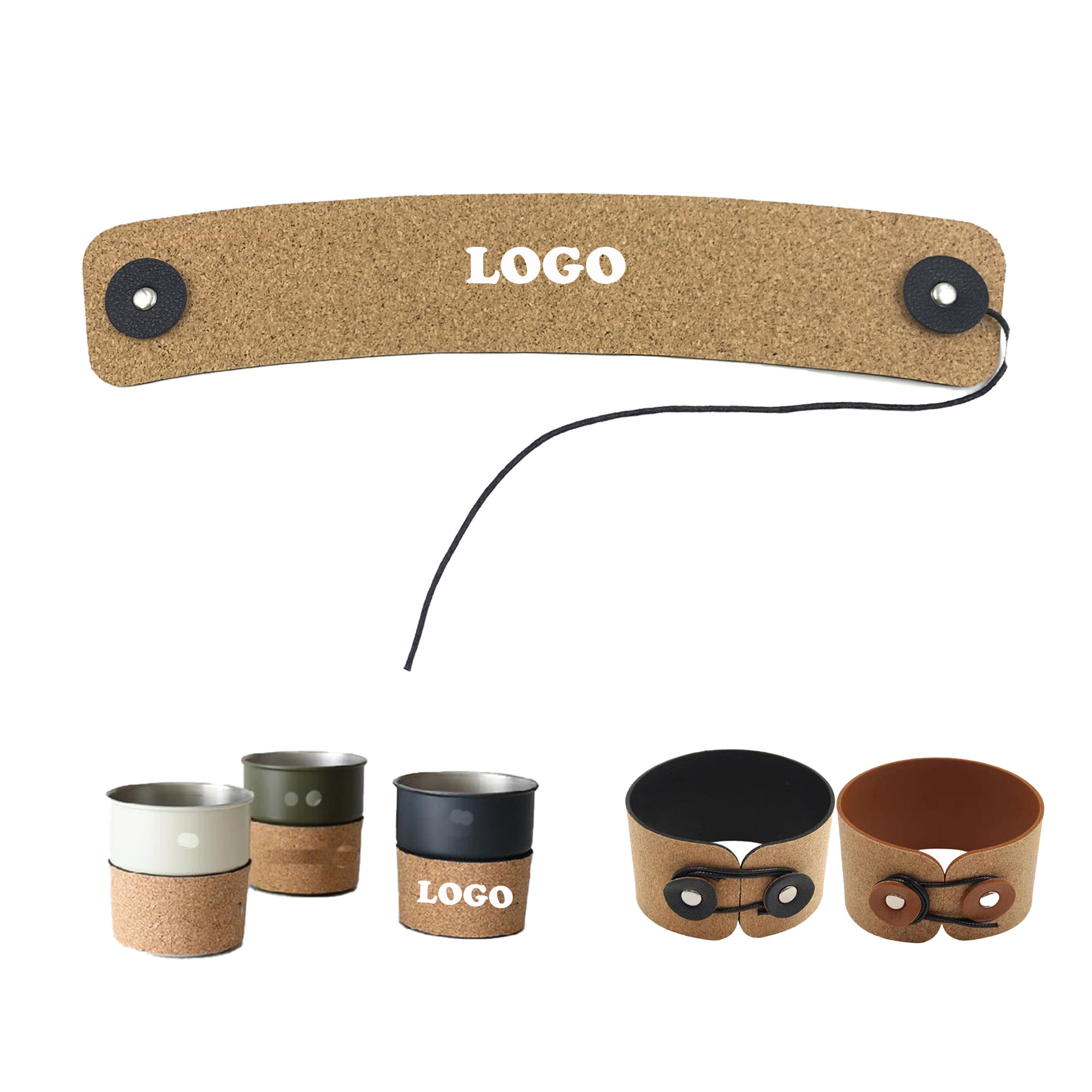 MOQ 20 pcs Eco Cork Tumbler Cover, custom koozie with logo imprint 2