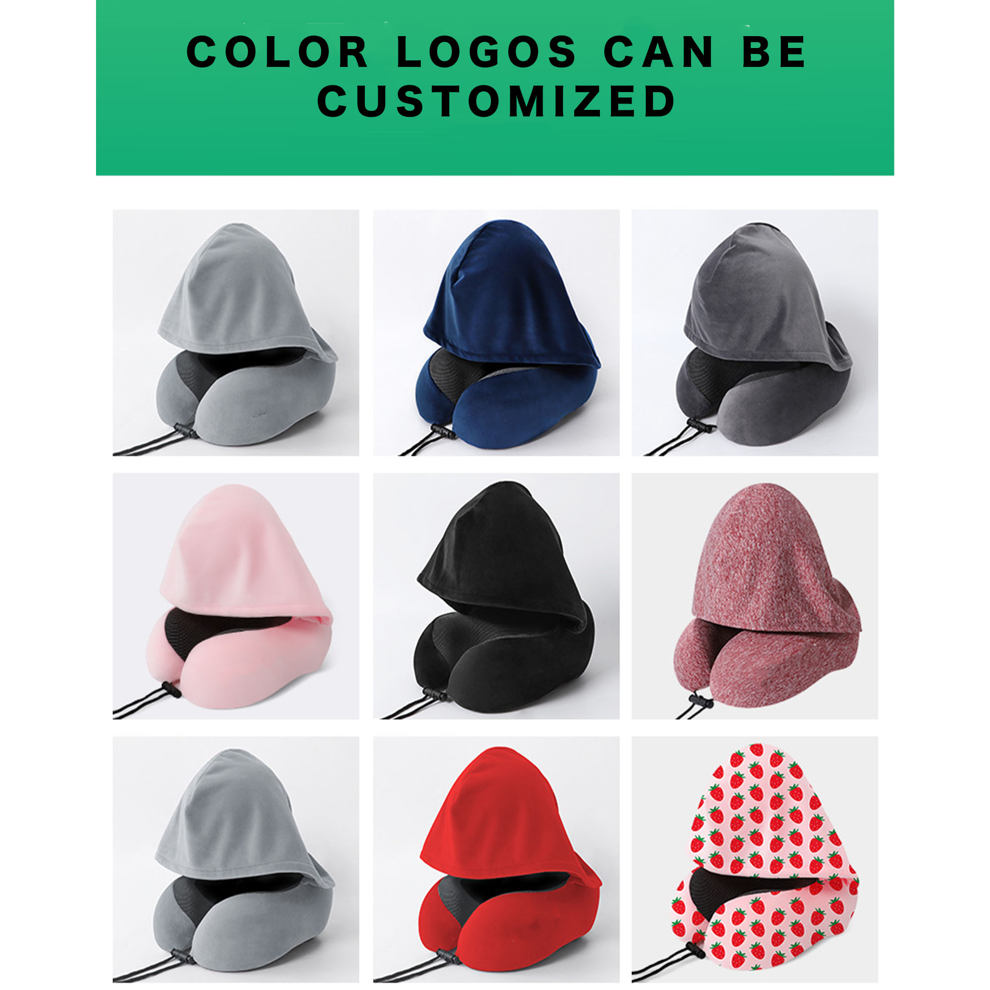 Memory Cotton Hooded U-shaped Pillow 3