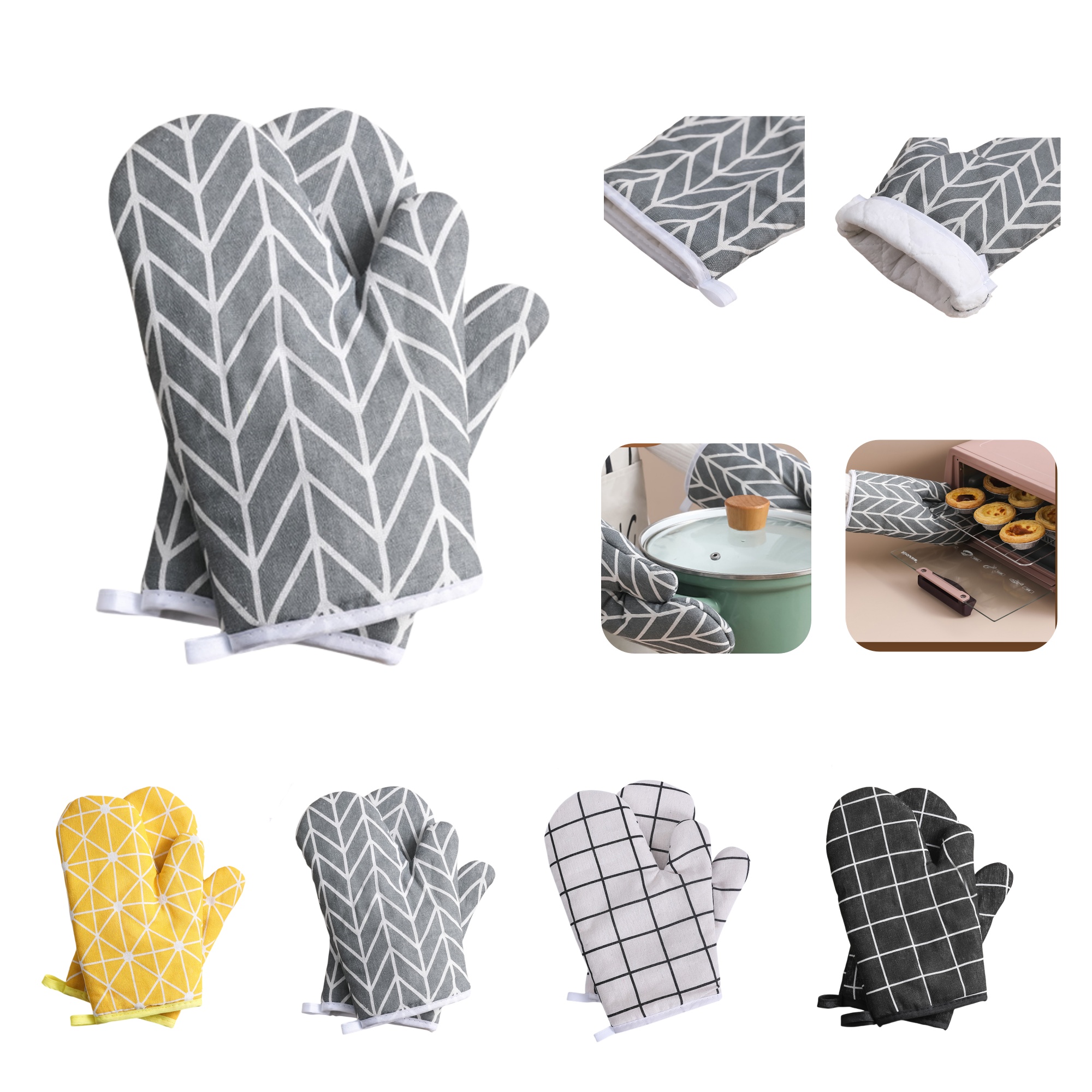 Cotton and Linen Oven Mitts 2