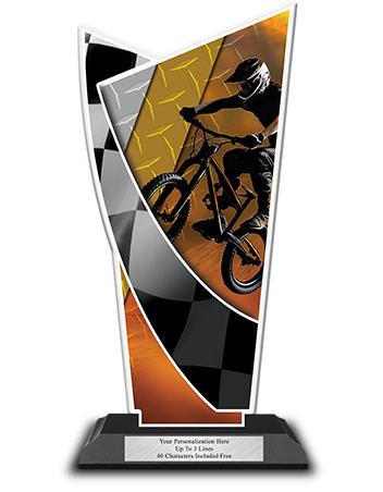 Acrylic Trophy: 6" BMX Designer Shape 1