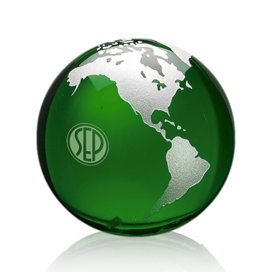Globe Paperweight - Green 14