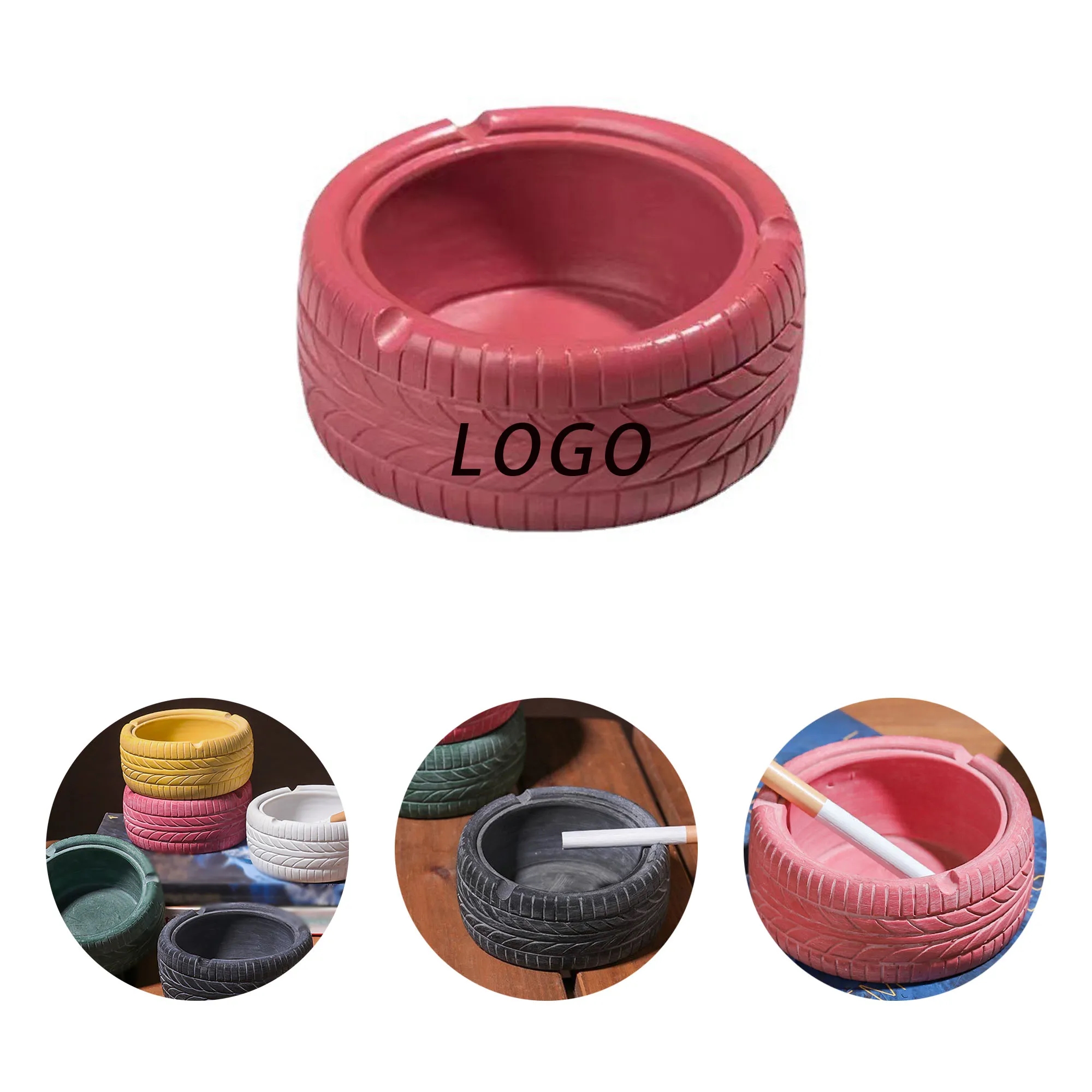 Heat-Resistant Resin Ashtray With Logo For Safety