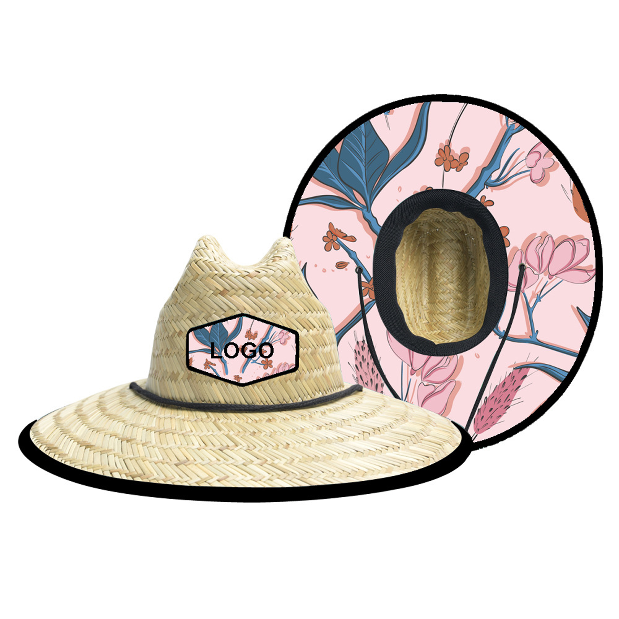 Natural Straw Lifeguard Sun Hat 2