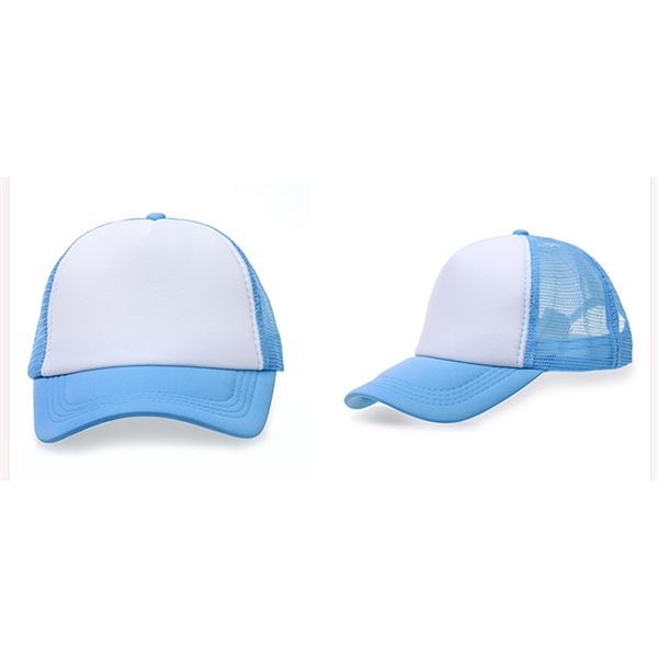 Stock 2-Tone Polyester 5 Panel Mesh Back Cap, Double Row 8