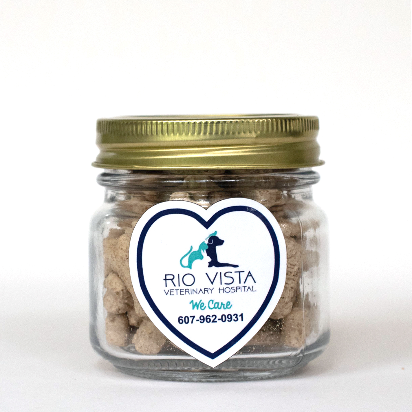Half Pint Jar with Small Heart Magnet Pet Fill 3