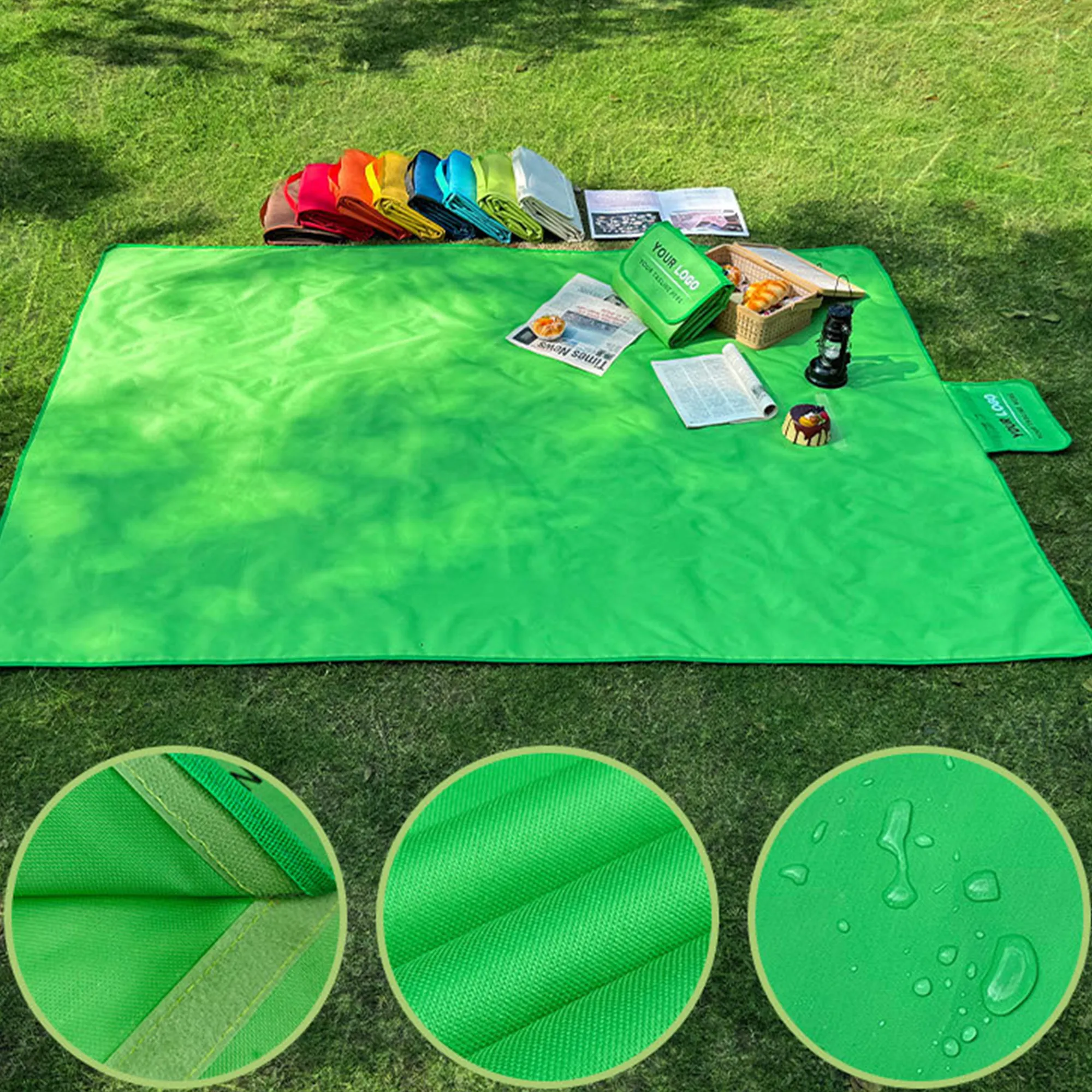 MOQ20 Portable Waterproof Picnic Mat Outdoor Camping Blanket 3