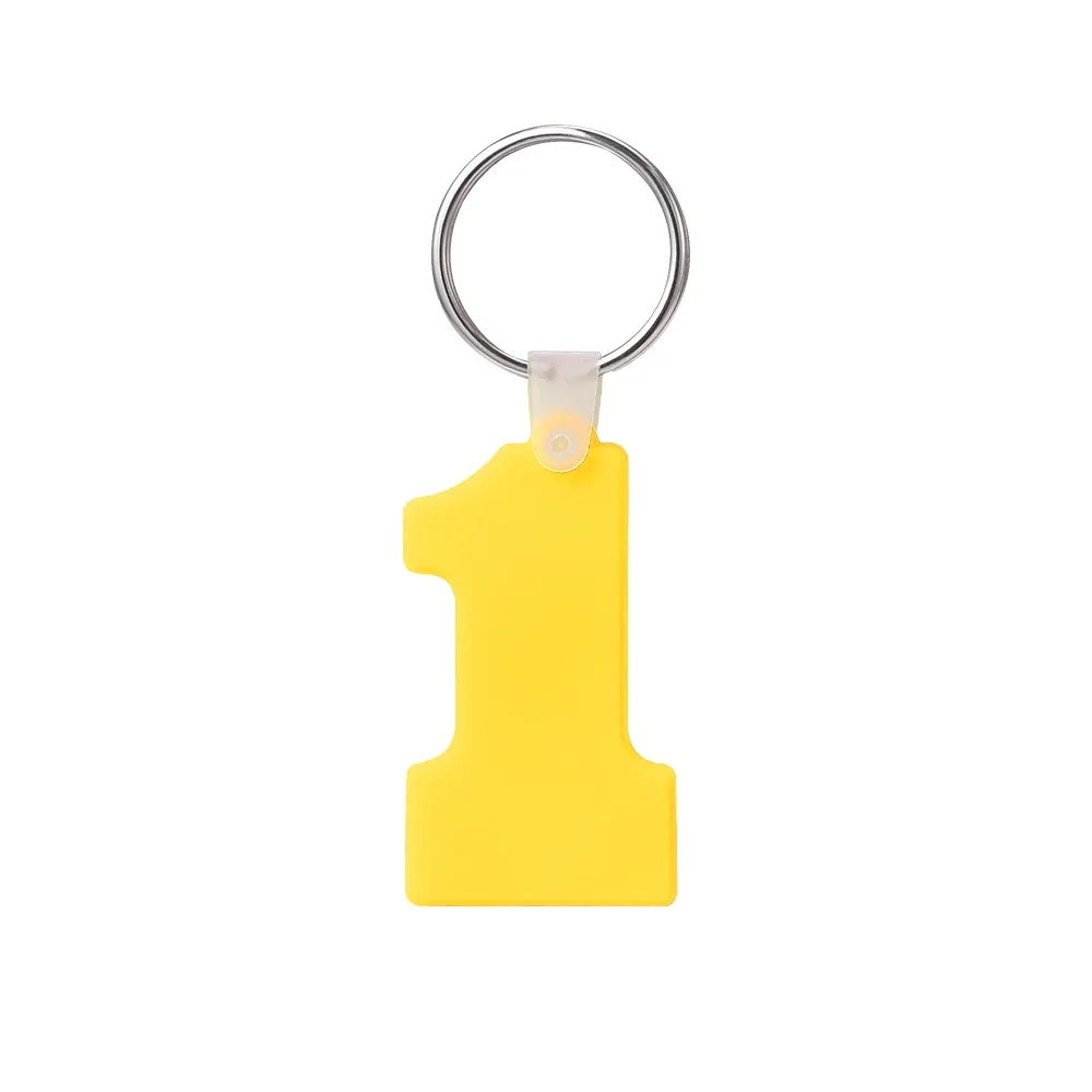 Number One-Shaped Silicone Keychain 5