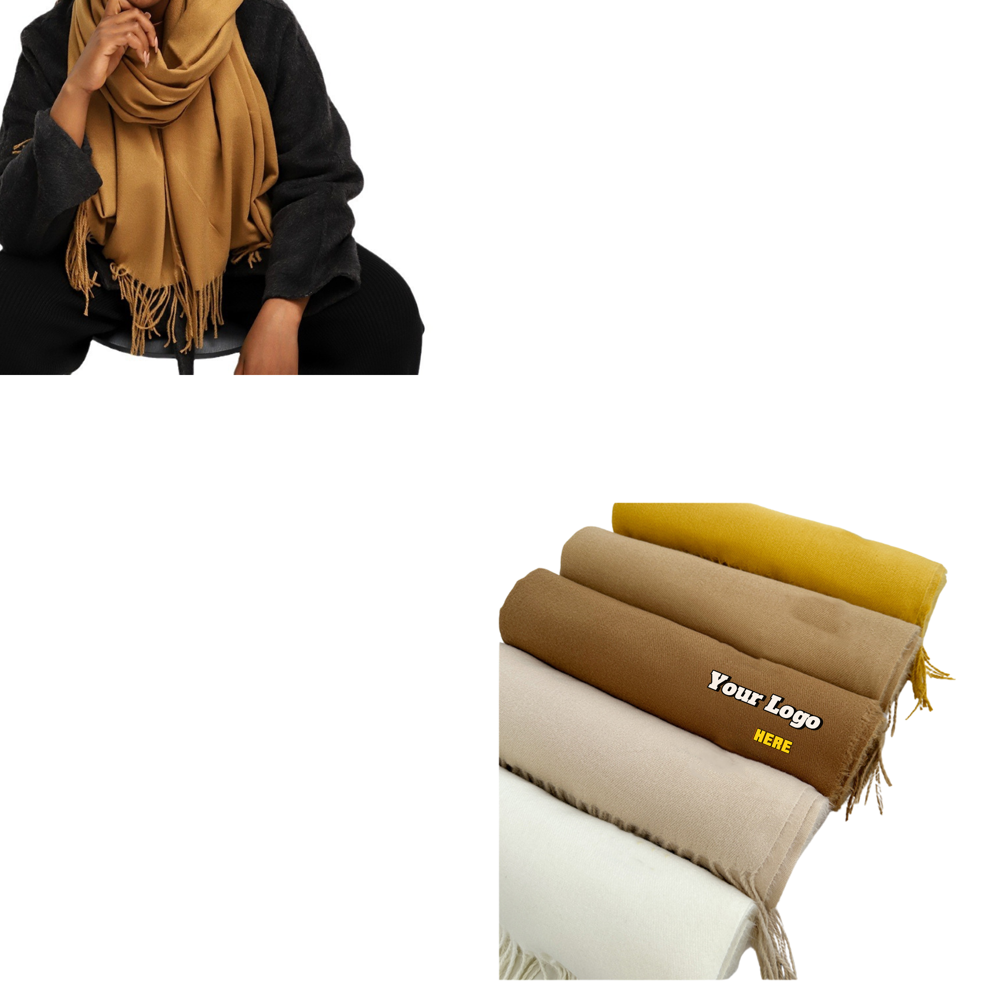 Warm Faux Cashmere Scarf - MOQ 50 Pieces Required 2