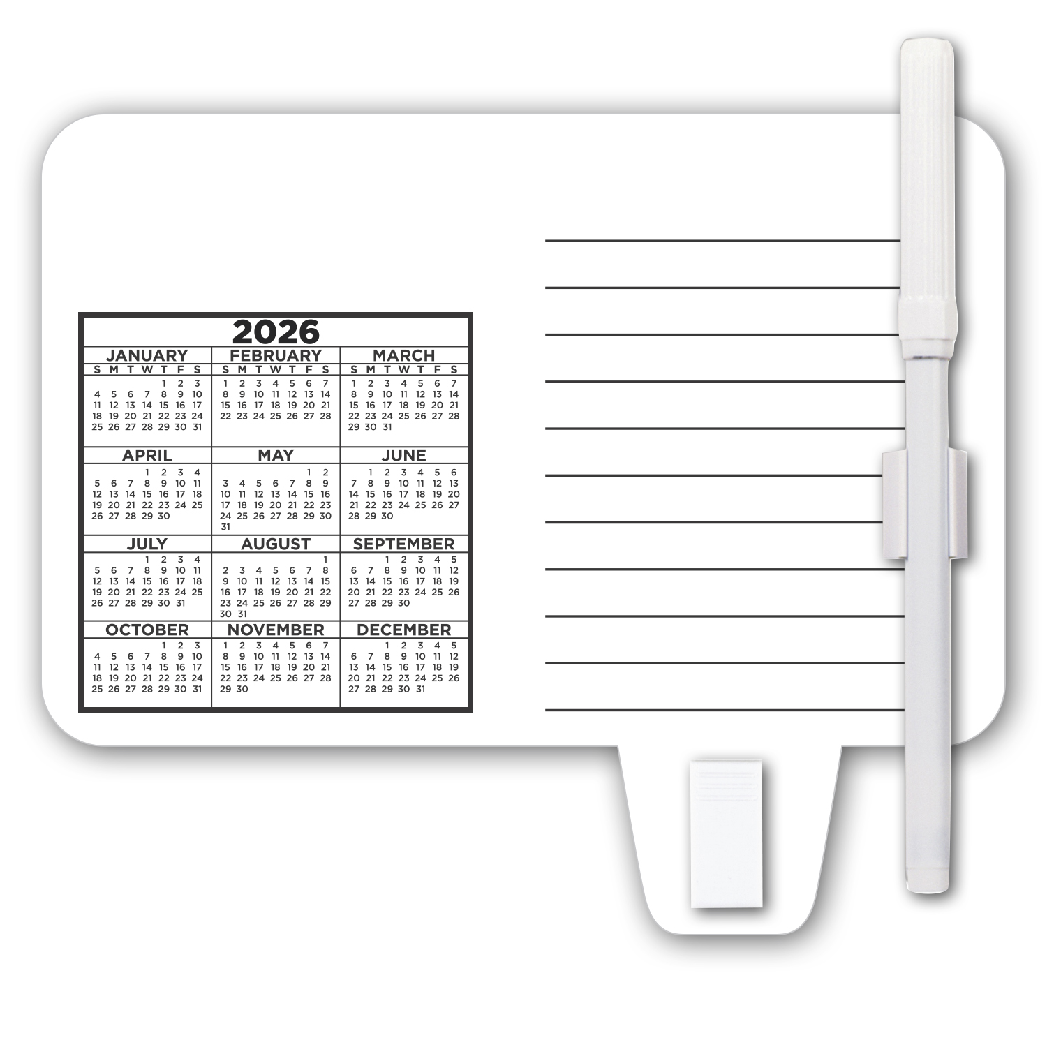 Calendar / Memo Magnet with Clip 2