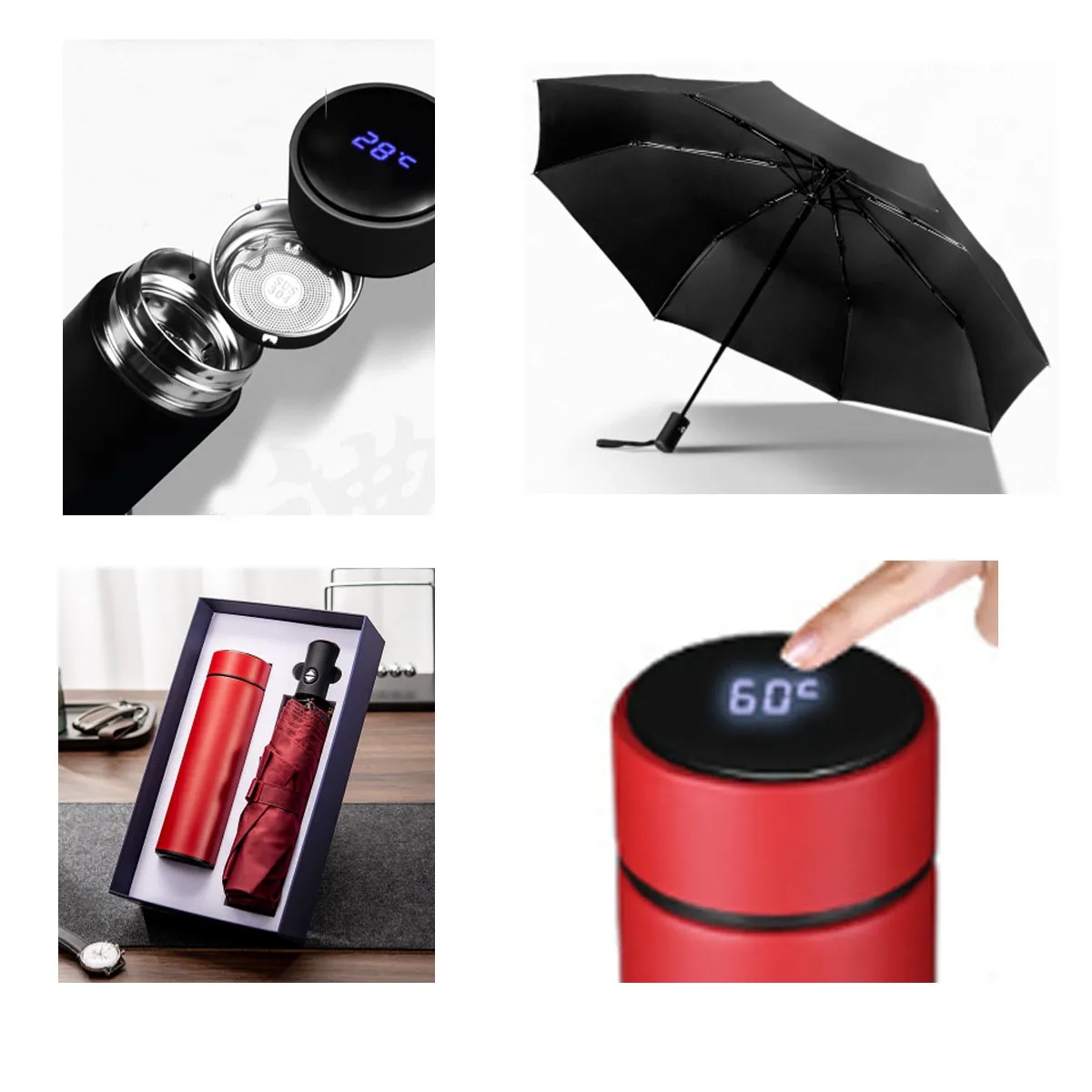 2 In 1 High Quality Umbrella And Thermos Business Gift Set 3