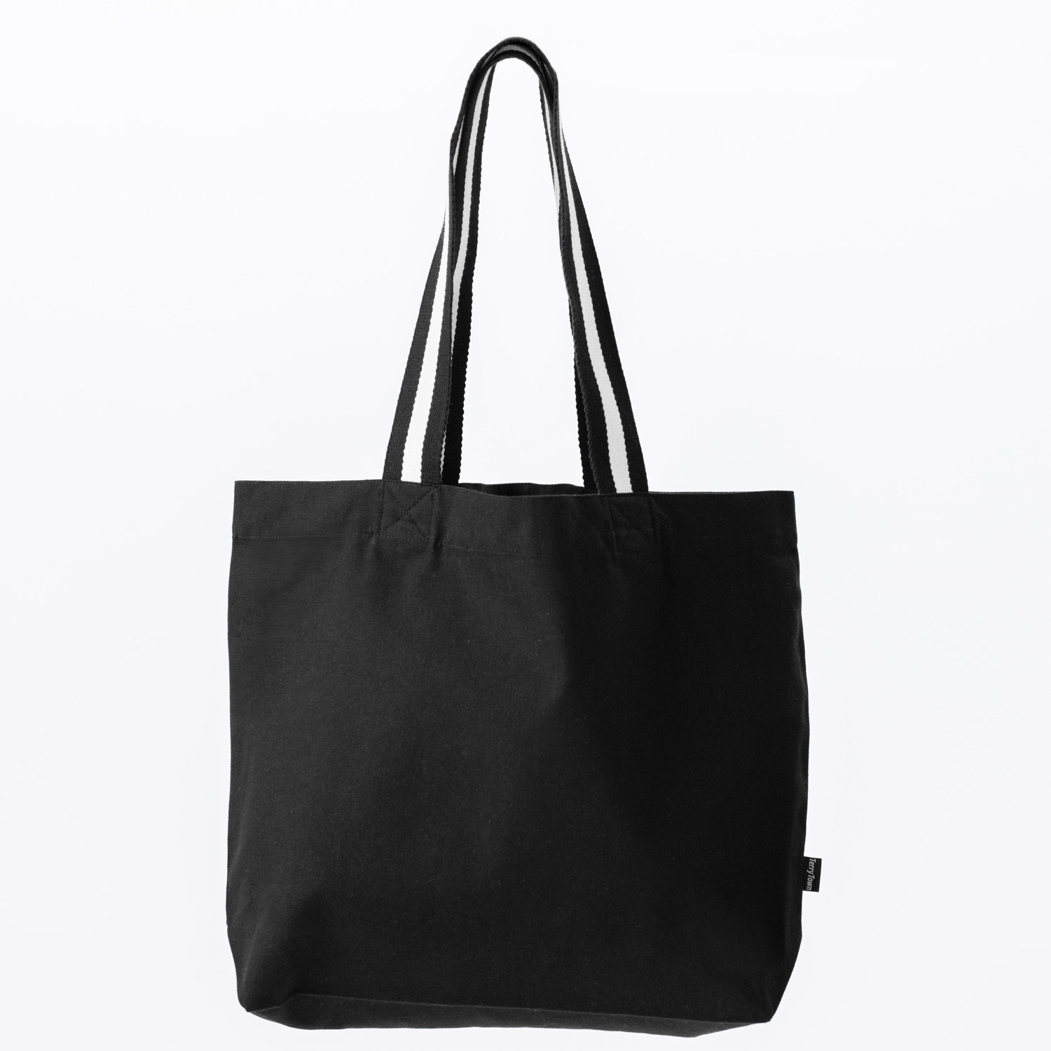 Deluxe Oversized Canvas Tote Bag with Striped Handles