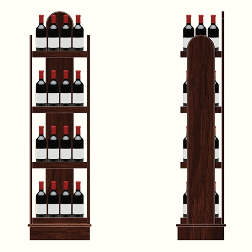 Floor 66"h Wine Bottle Display 4 shelves