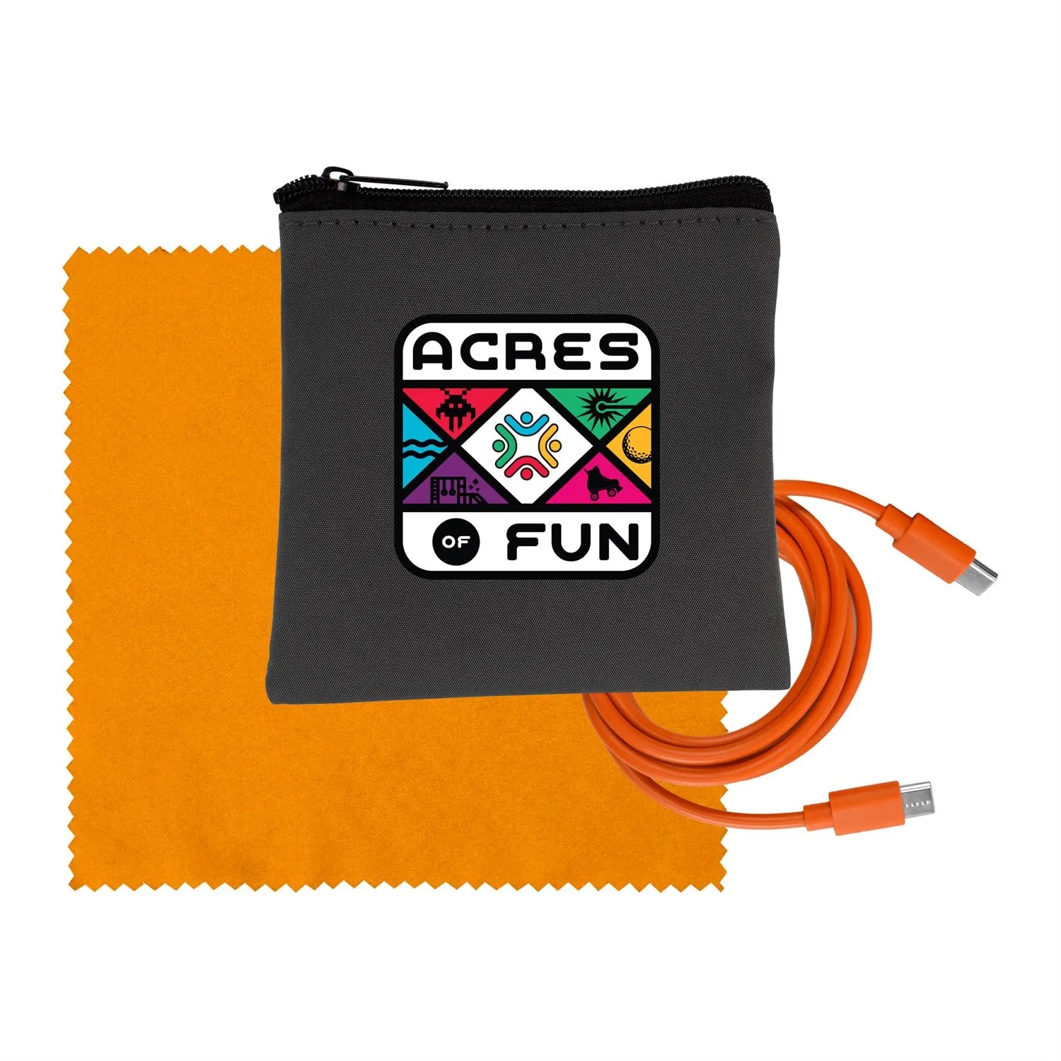 Gray Executive C to C Cable & Cloth Set 8
