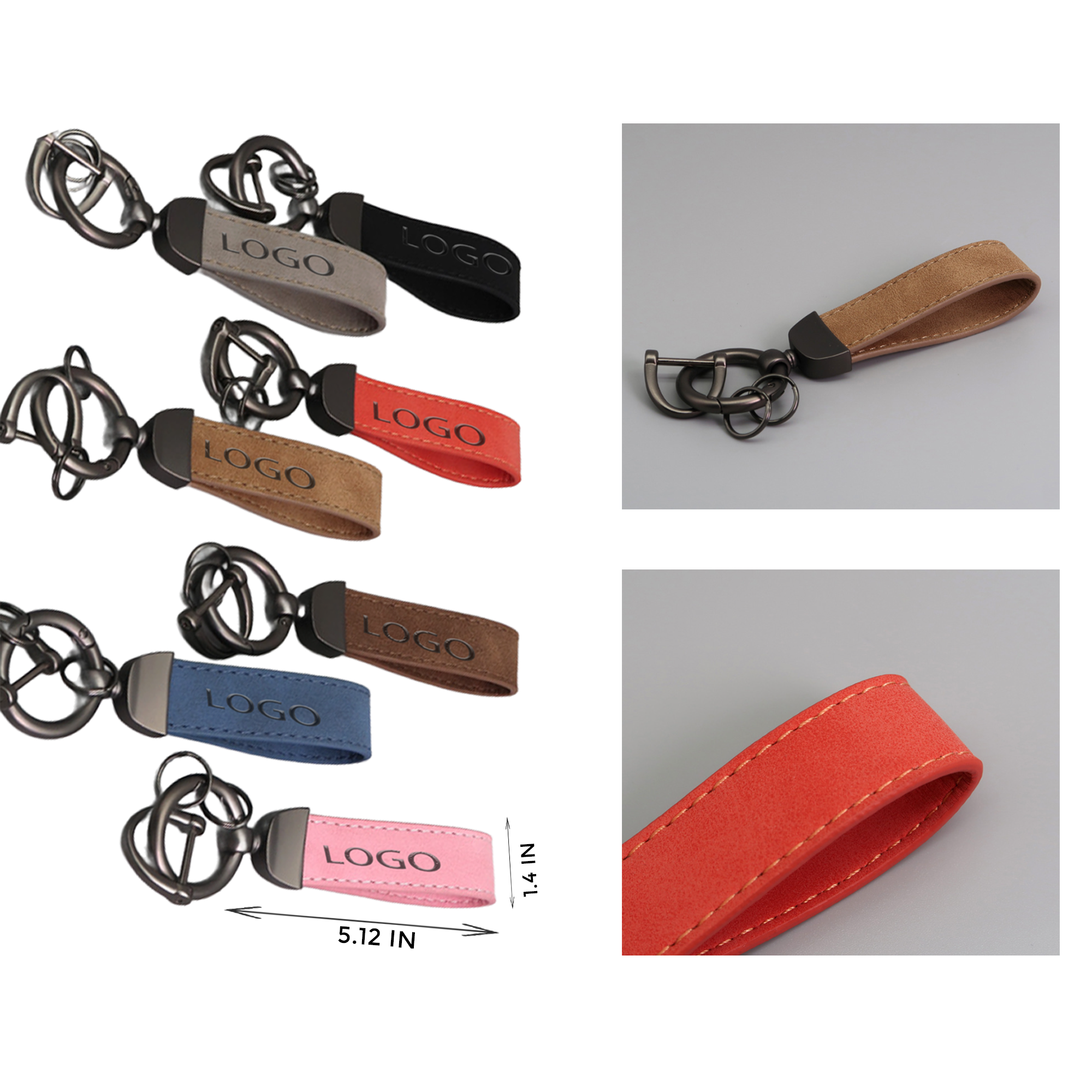 Durable Cowhide Alloy key Chain 2