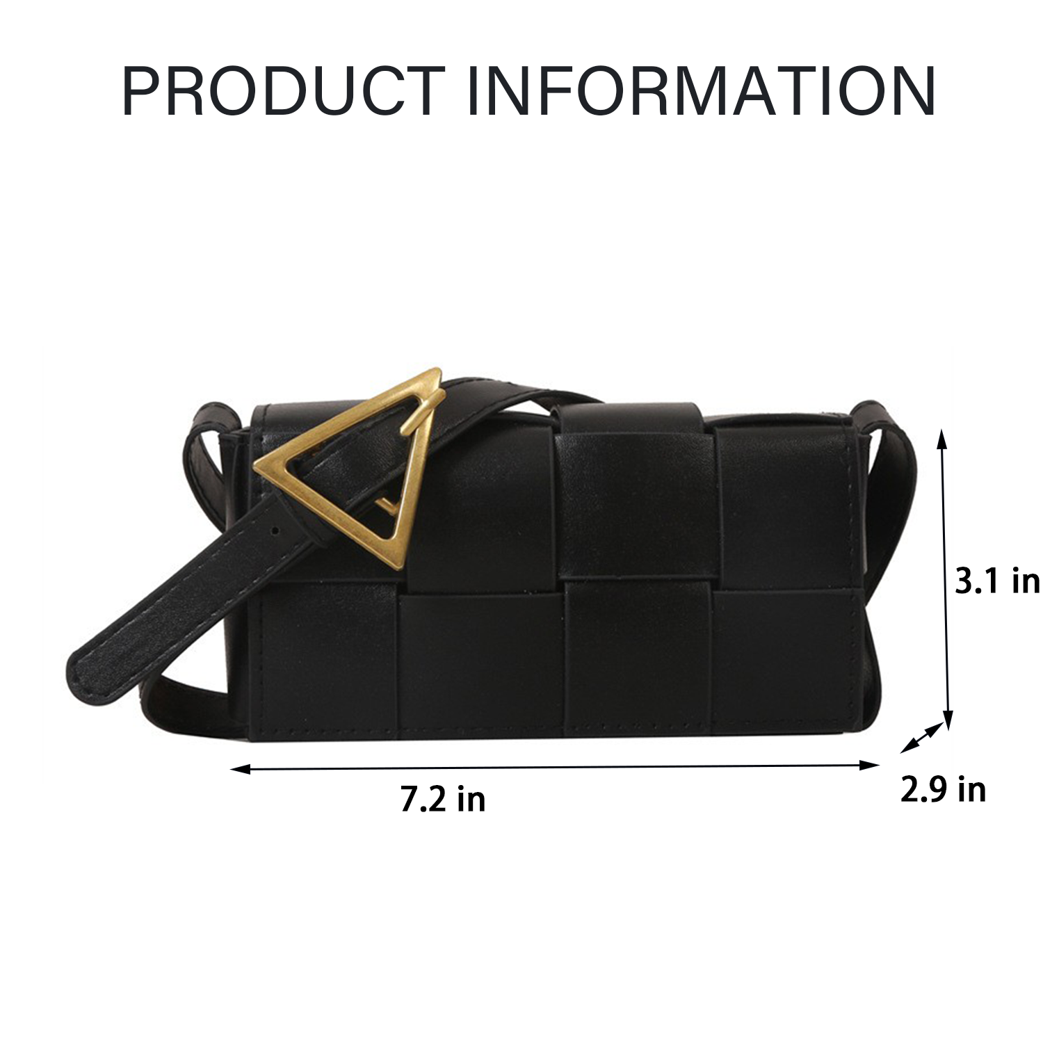 PU Leather Fashionable Shoulder Crossbody Bag 3