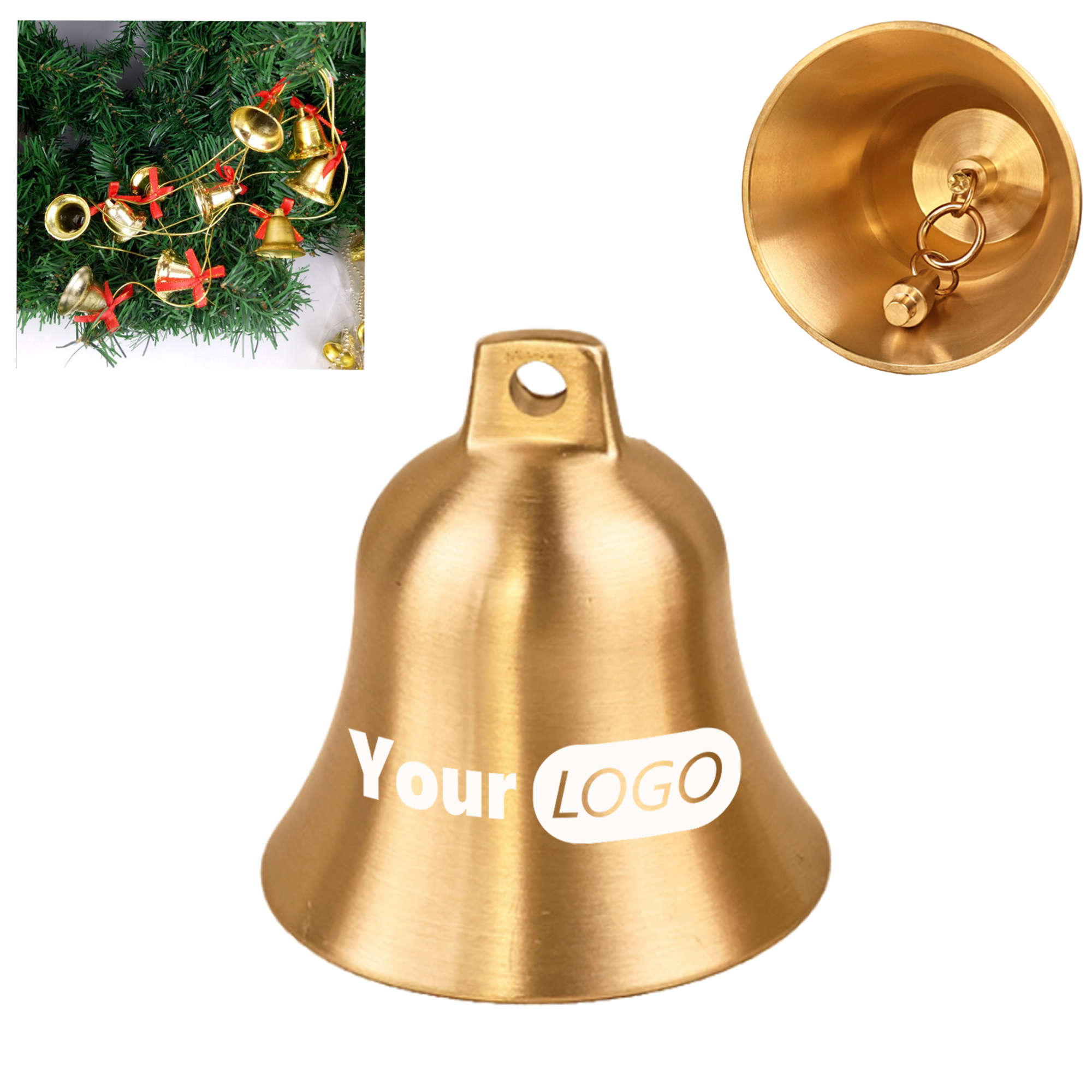Brass Holiday Bell Ornament 2