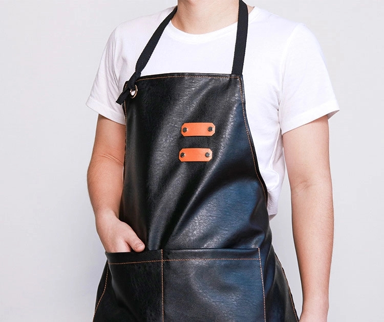 Custom PU Kitchen Apron with Large Pockets 7