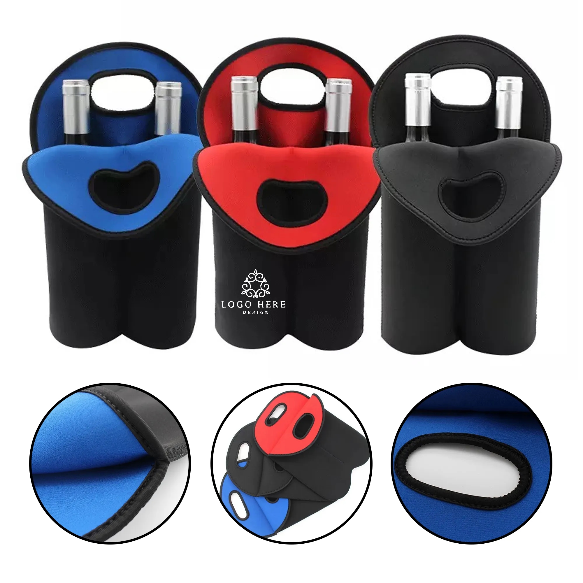 Insulated Neoprene Wine Sleeve, custom koozie with logo imprint 4