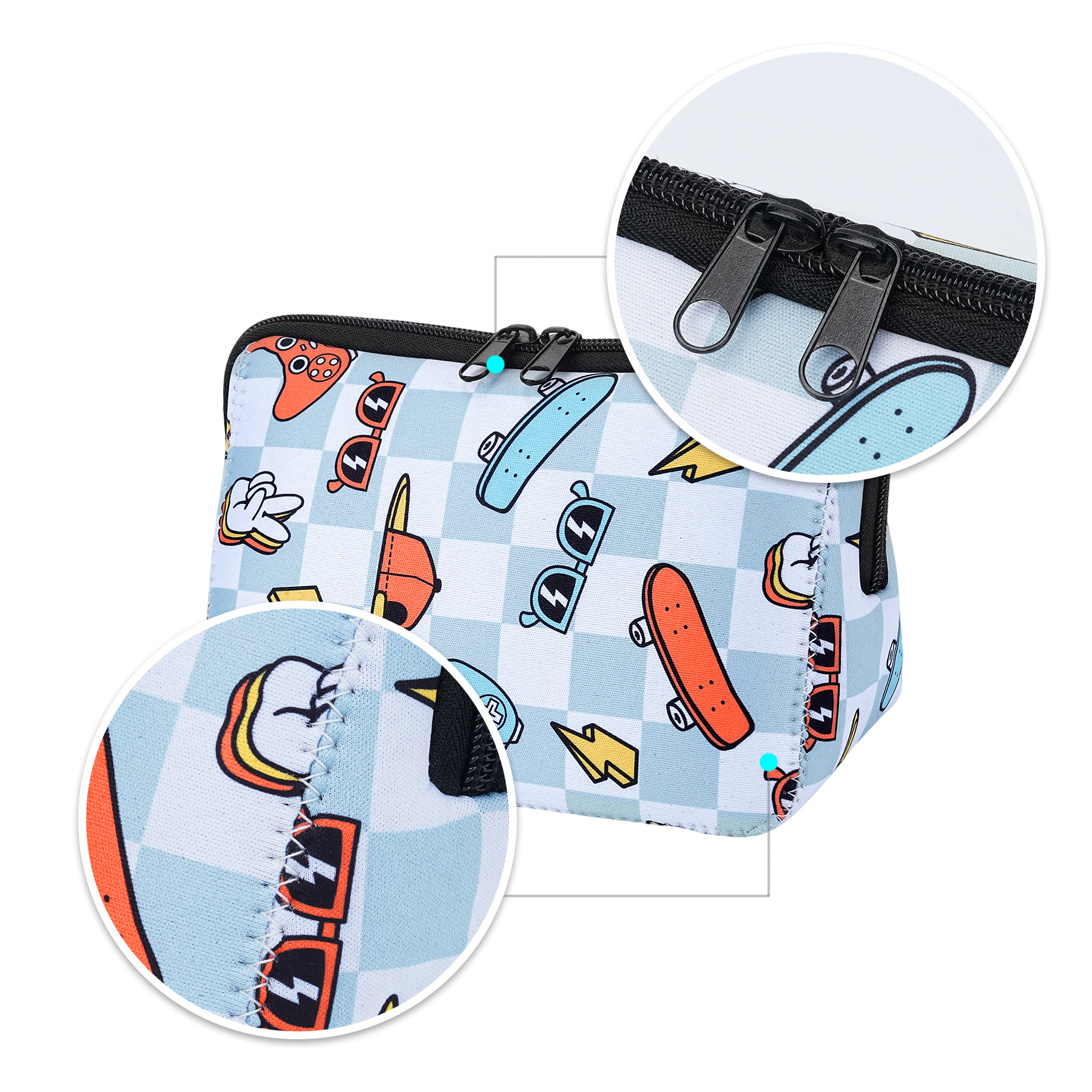 Full Color Neoprene Makeup & Toiletry Bag 2