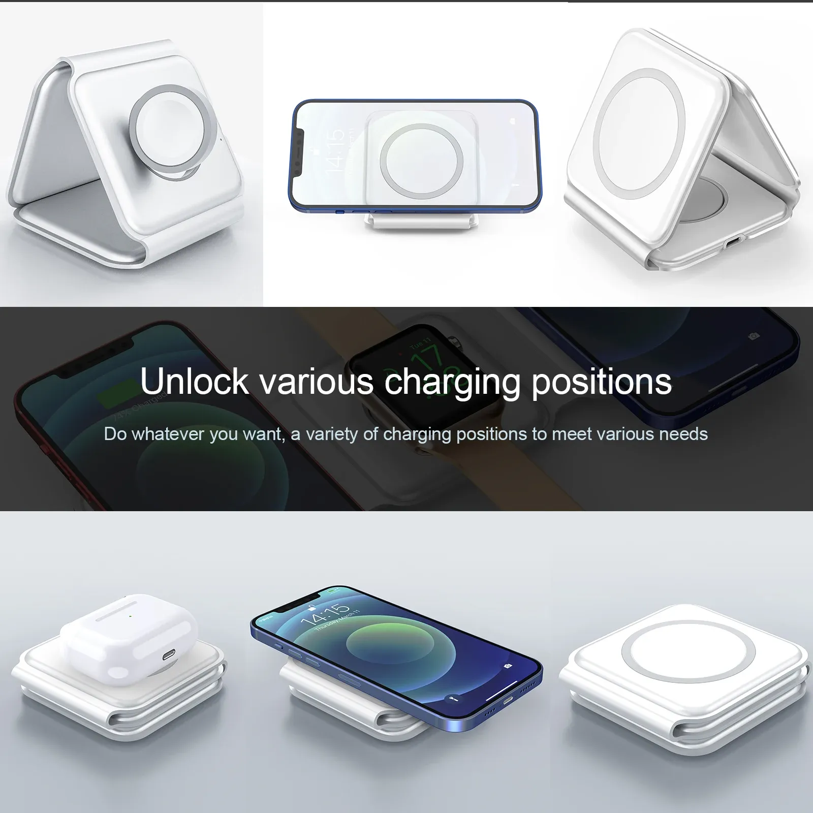 All in One  Foldable  Wireless Charging Pad 2