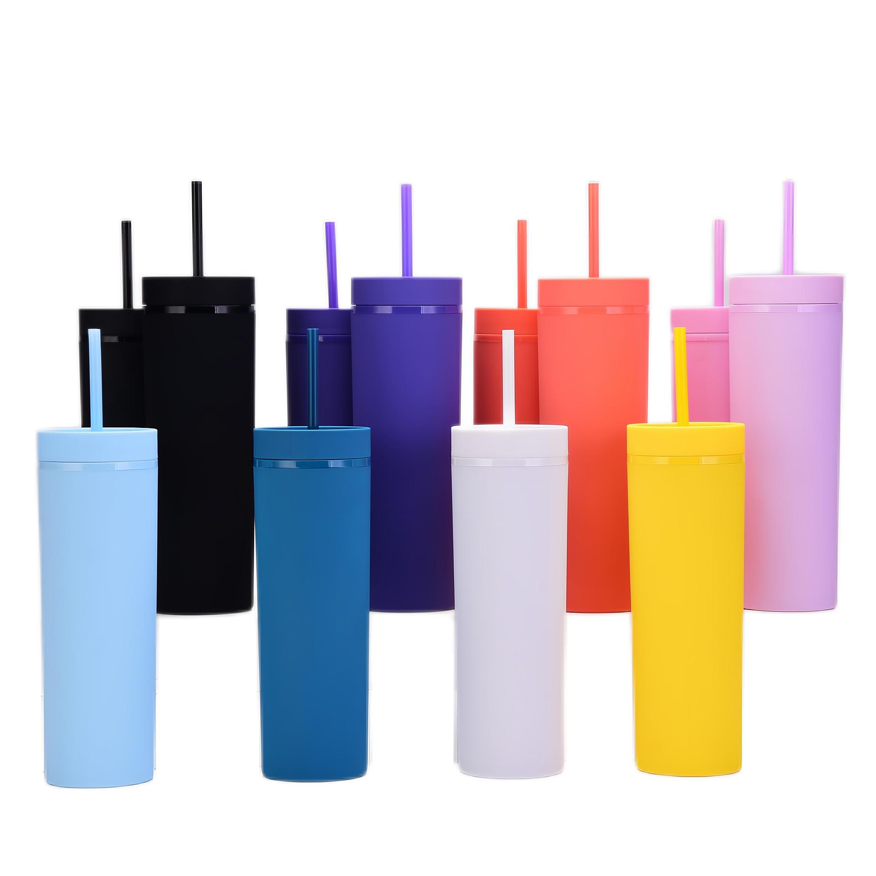 16oz Plastic Cup with Lid and Straw 3