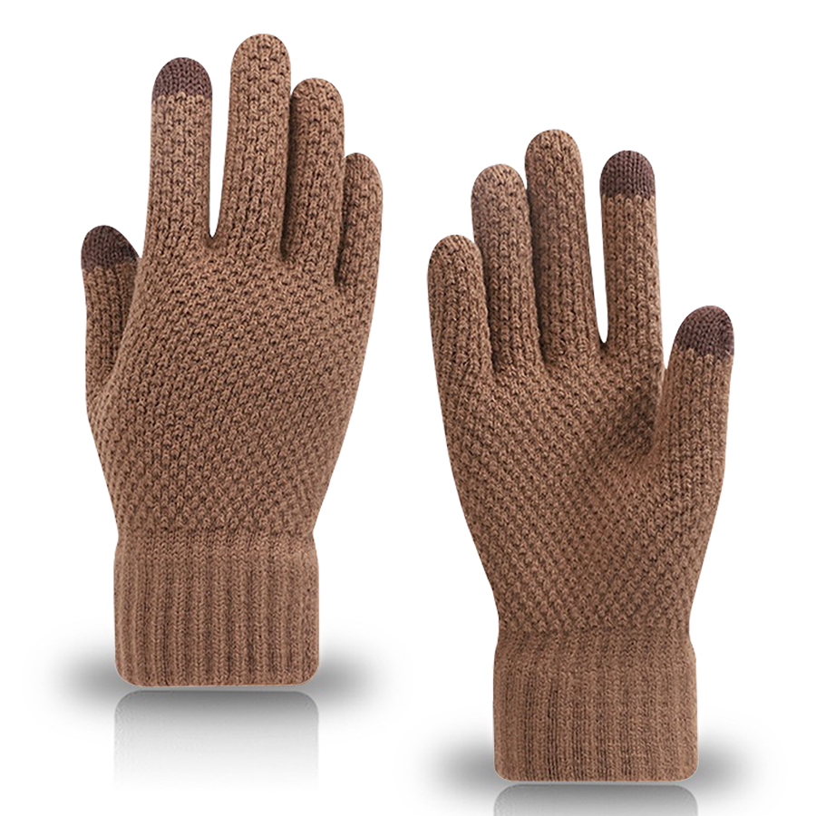 Adult Waffle Knit Gloves with Sensitive Touch and Custom 2