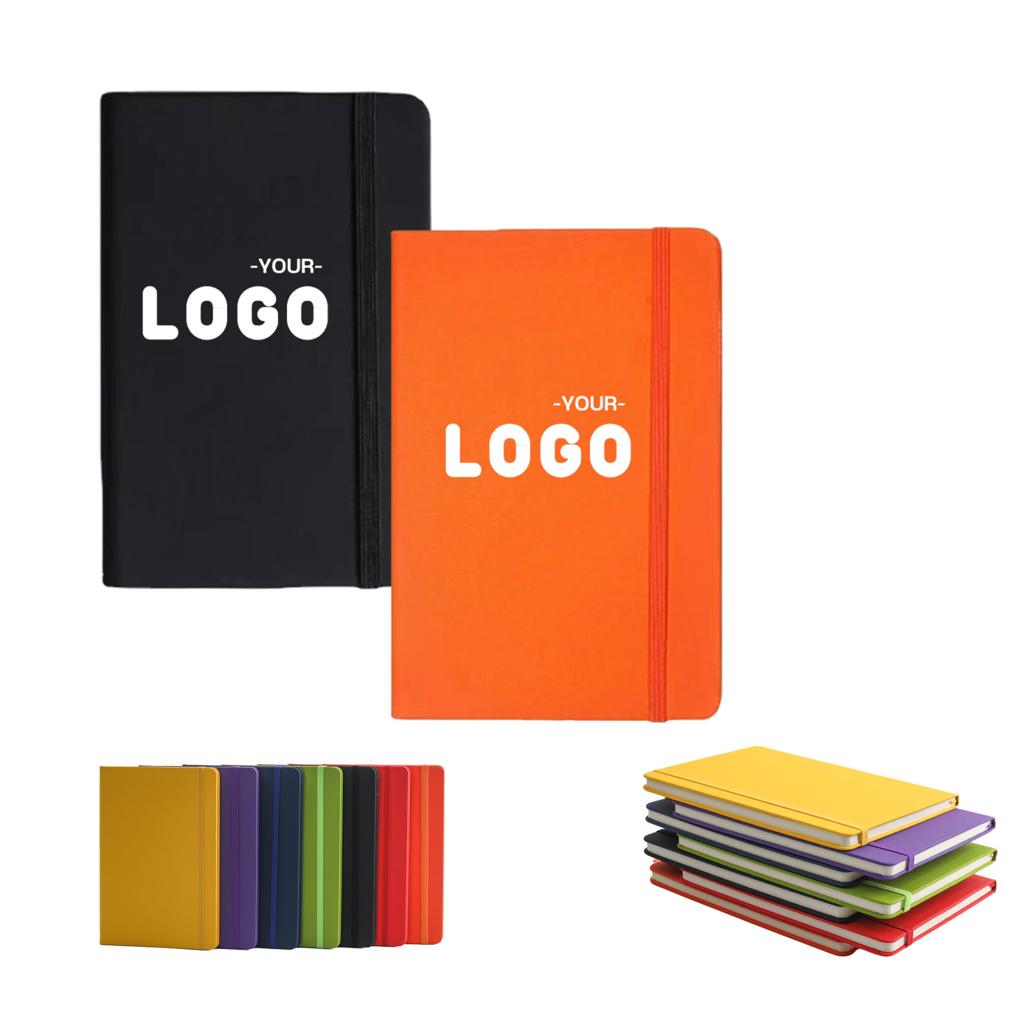A5 Soft Leather Notebook with Elastic Strap 2