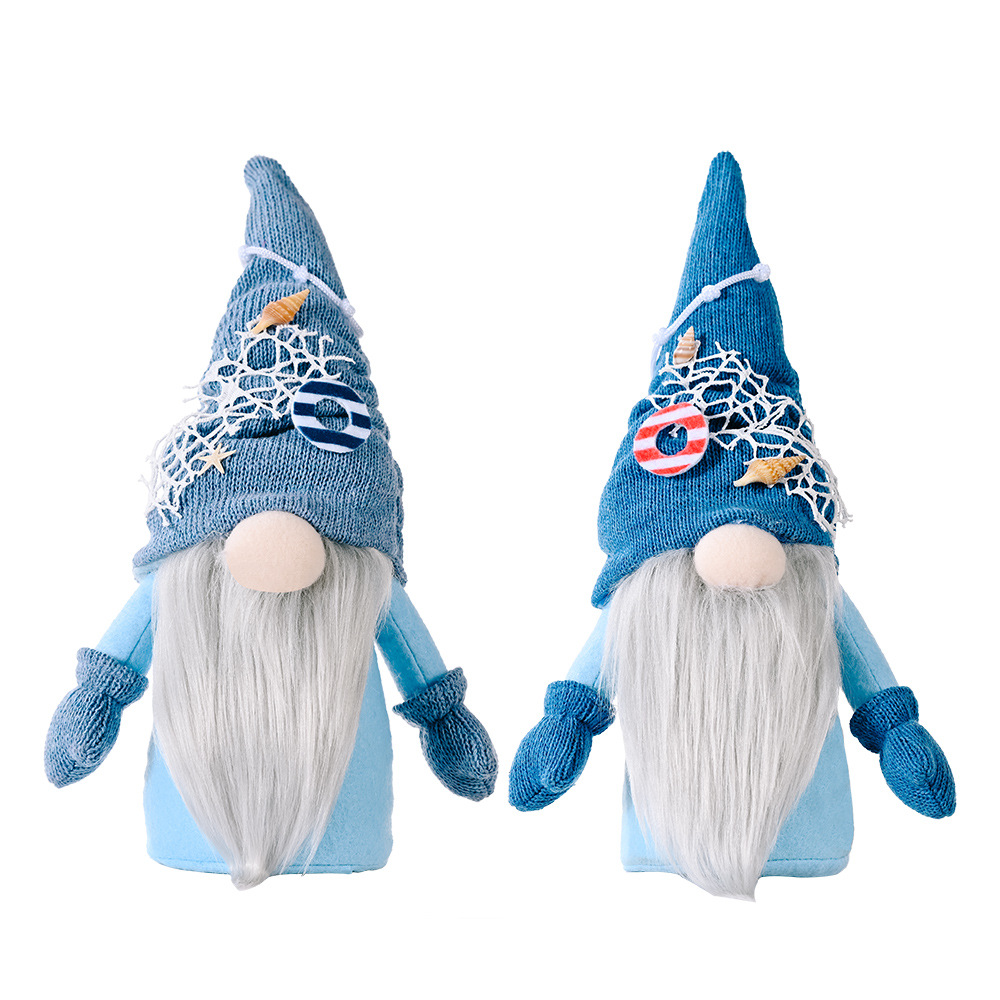 Deep Blue Plush faceless Nautical Gnome Elf Sea Sailor Dwarf 2